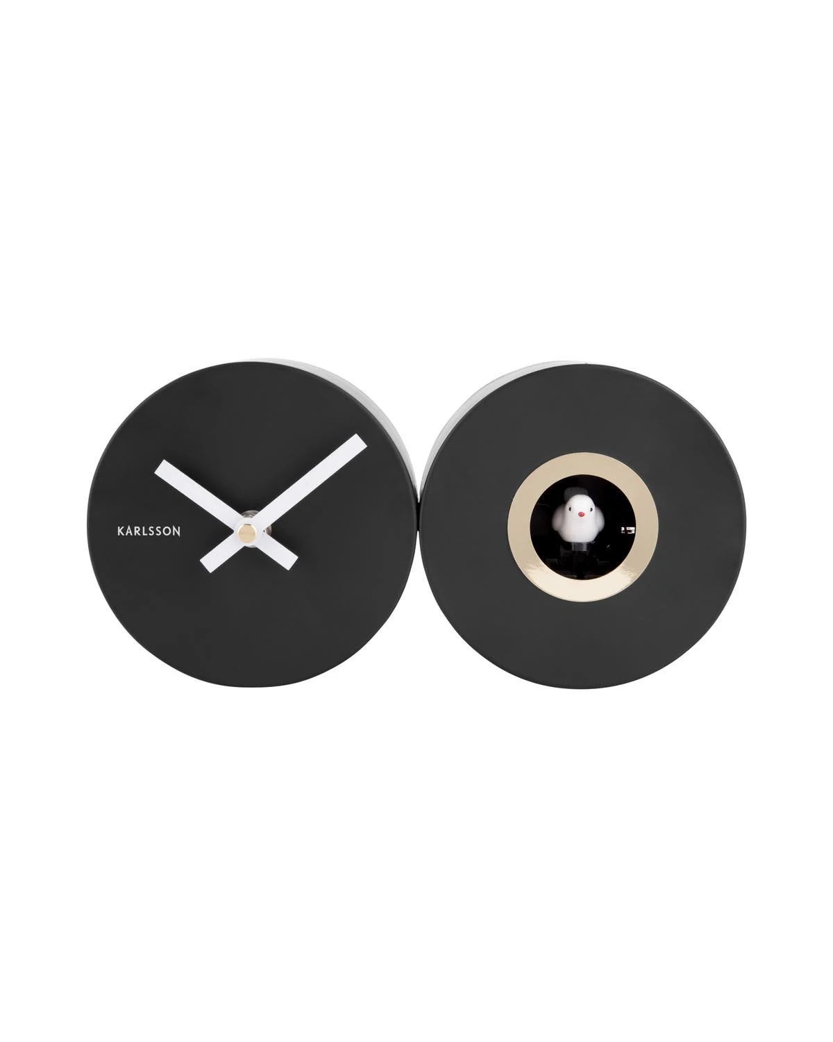 Wall clock Duo Cuckoo matt black Image