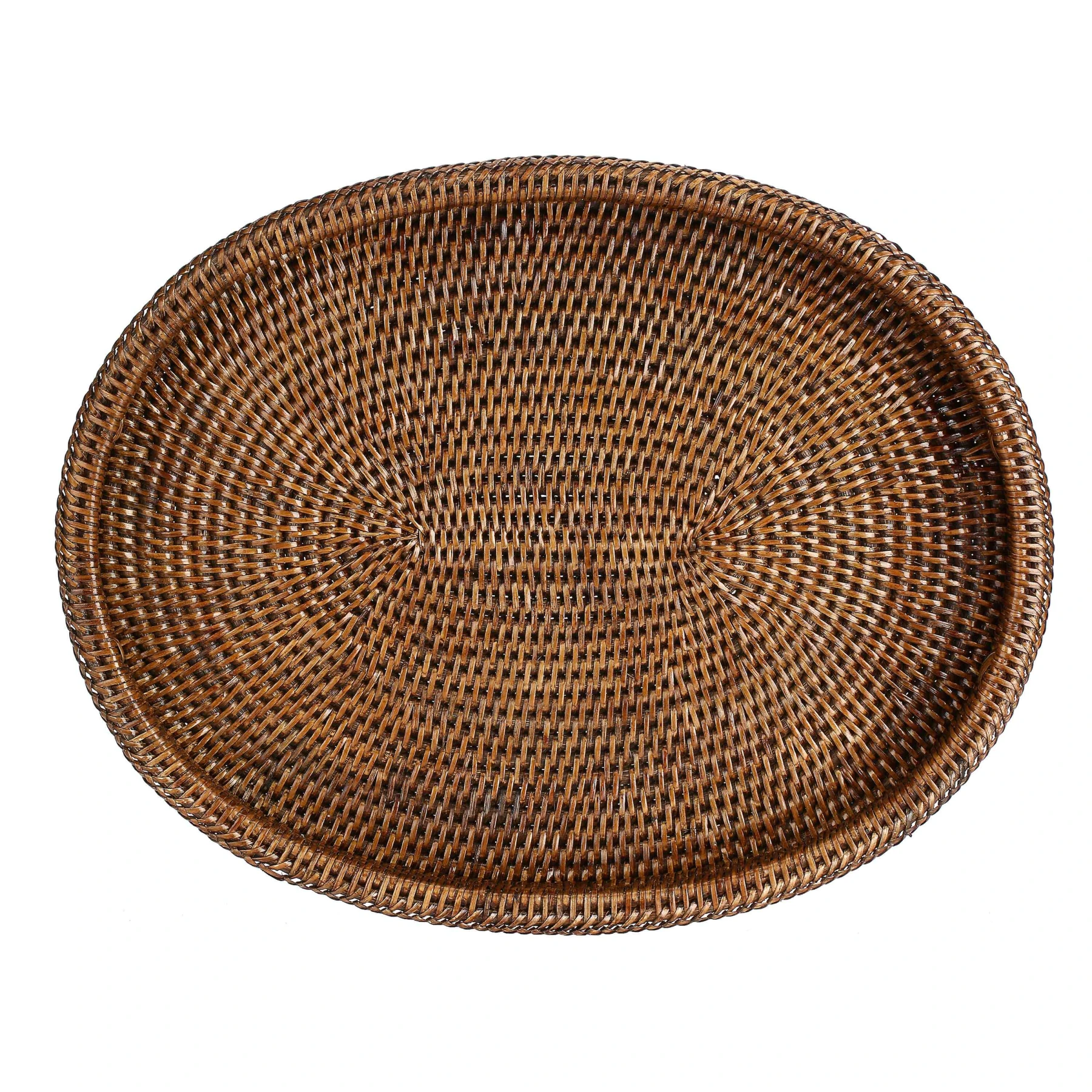 BOTANIO OVAL TRAY 45X35X5CM BROWN