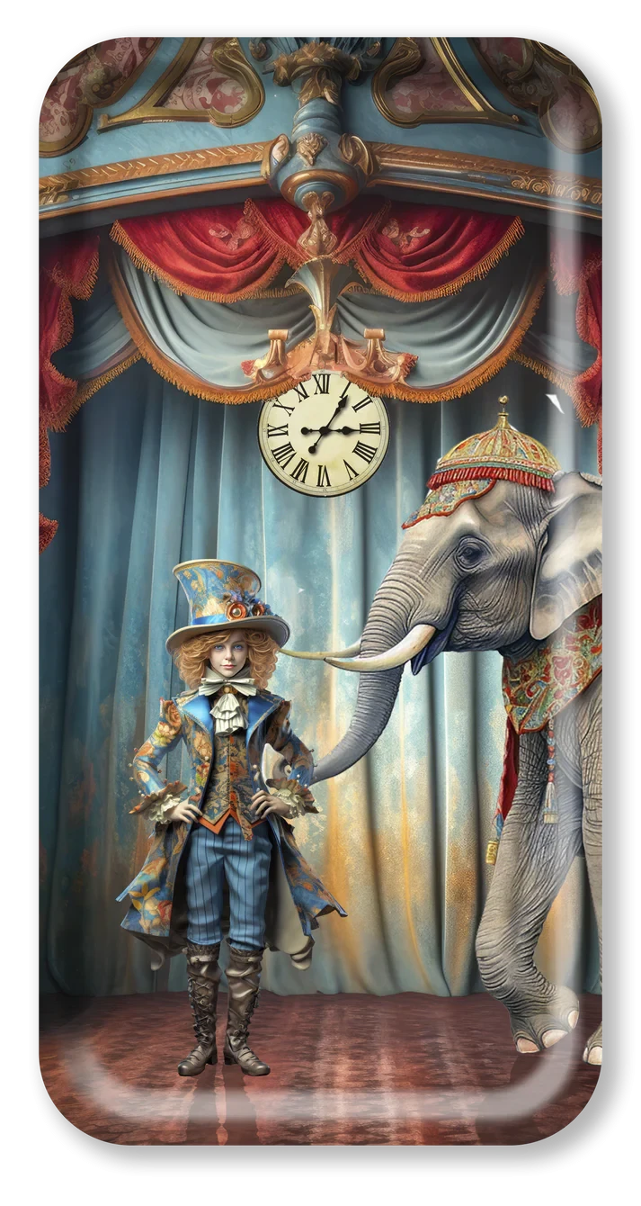 Rectangle Wood Tray - Alice - Hatter 43x22 cm