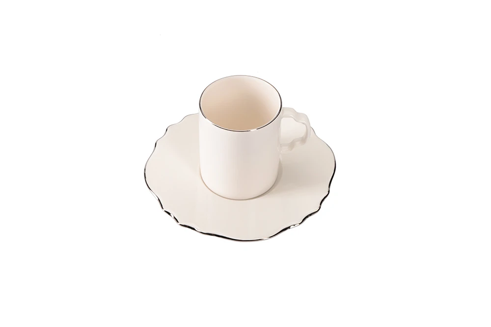 Tide Platinum Banded Coffee Set for 4 People
