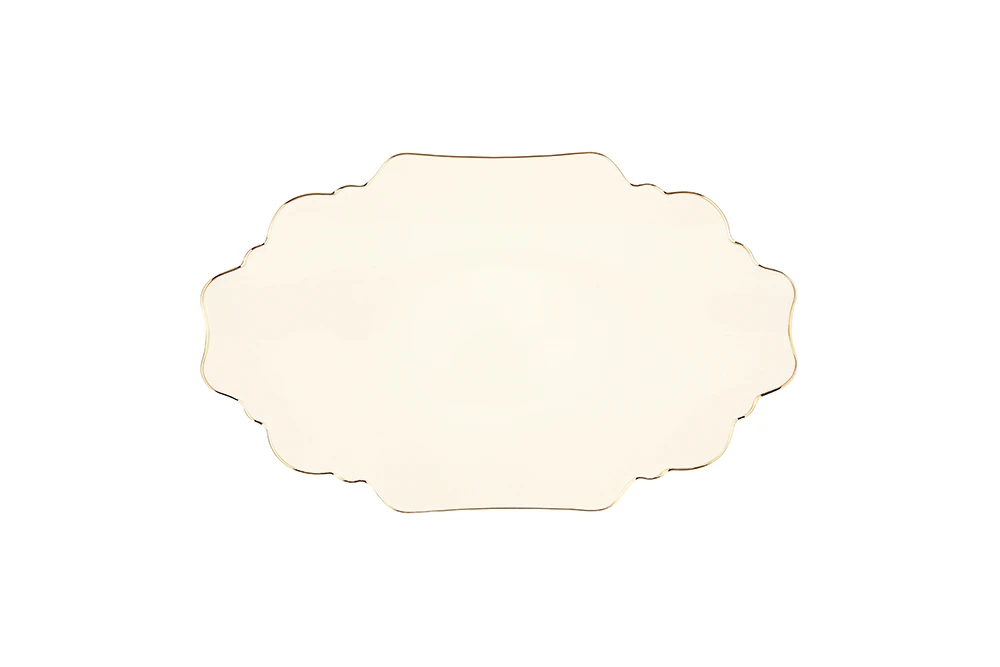  Tide Gold Banded Oval Plate 24cm
