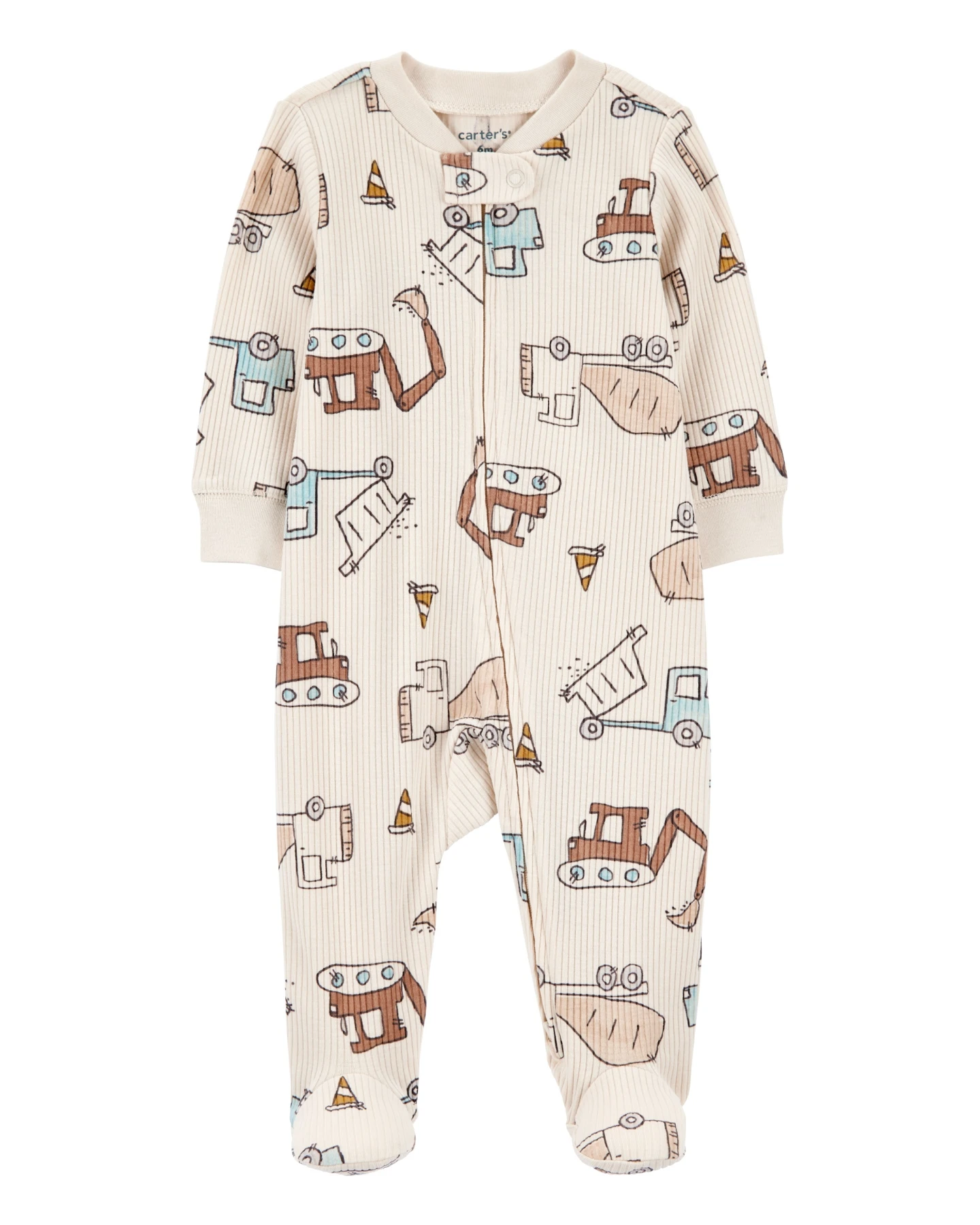 Construction 2-Way Zip Ribbed Sleep & Play Pajamas