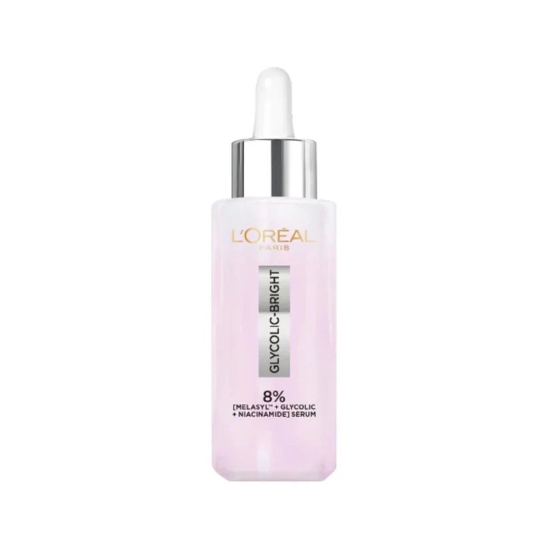 L’Oréal Paris Glycolic Bright Serum with 8% [Melasyl  + Glycolic Acid + Niacinamide] face serum for Dark Spots & Brightening 30ml