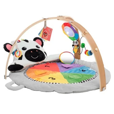 Zen's Activity Milestones Plush Gym, with Wooden Bar, Infant to Toddler