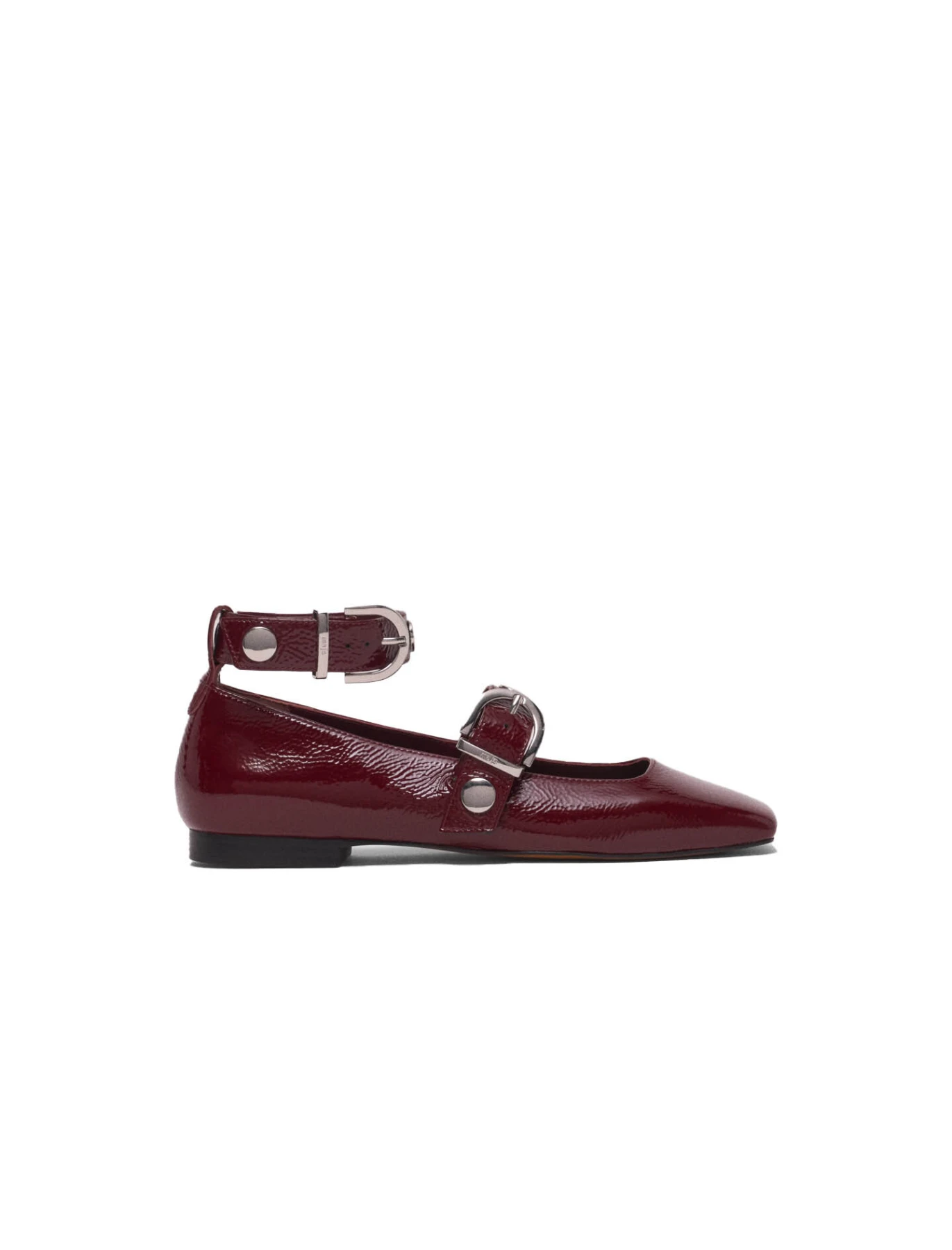 Studded Leather Mary Jane Ballerinas