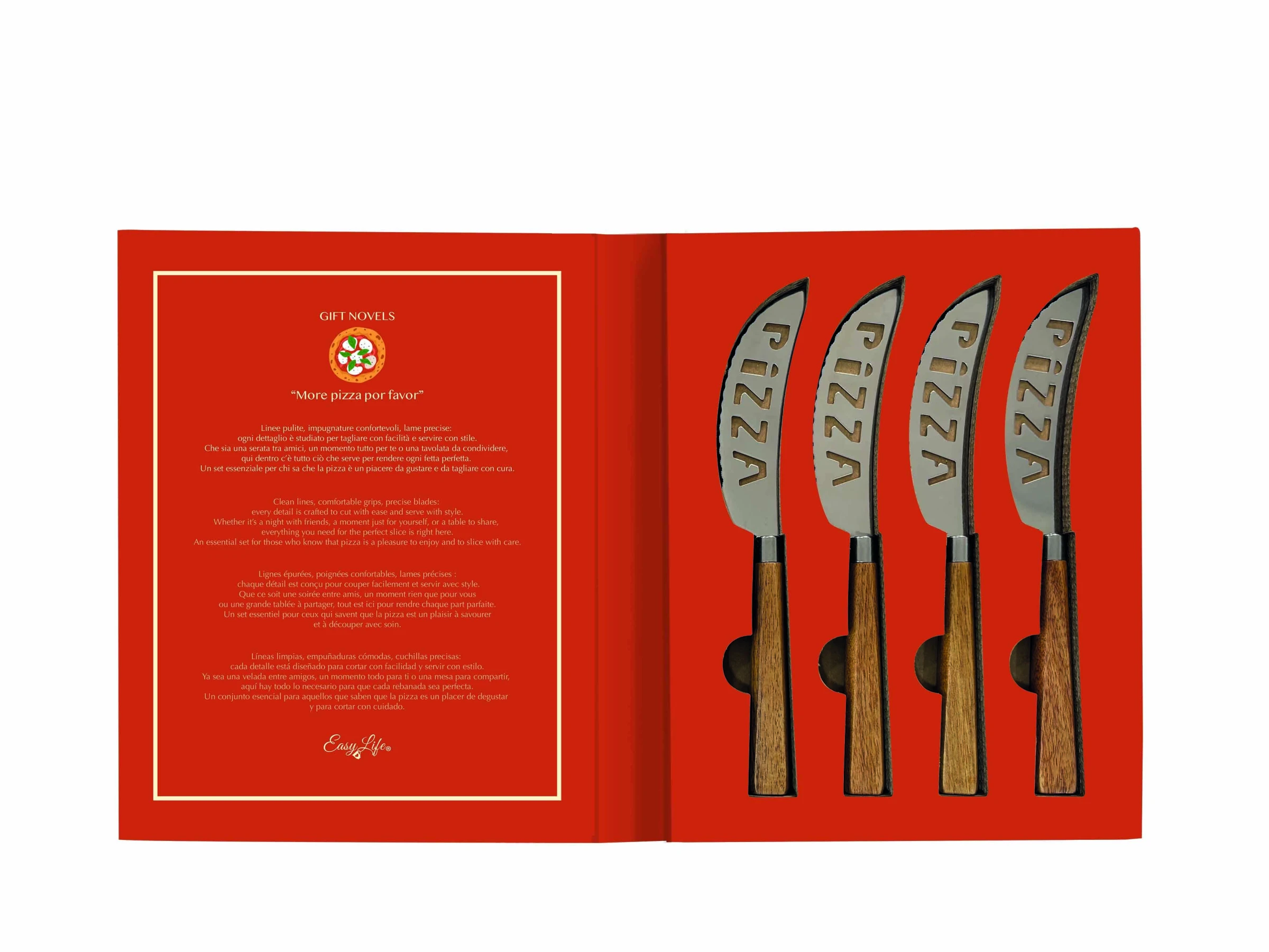 Set Of 4 - Pizza Cutter Knives