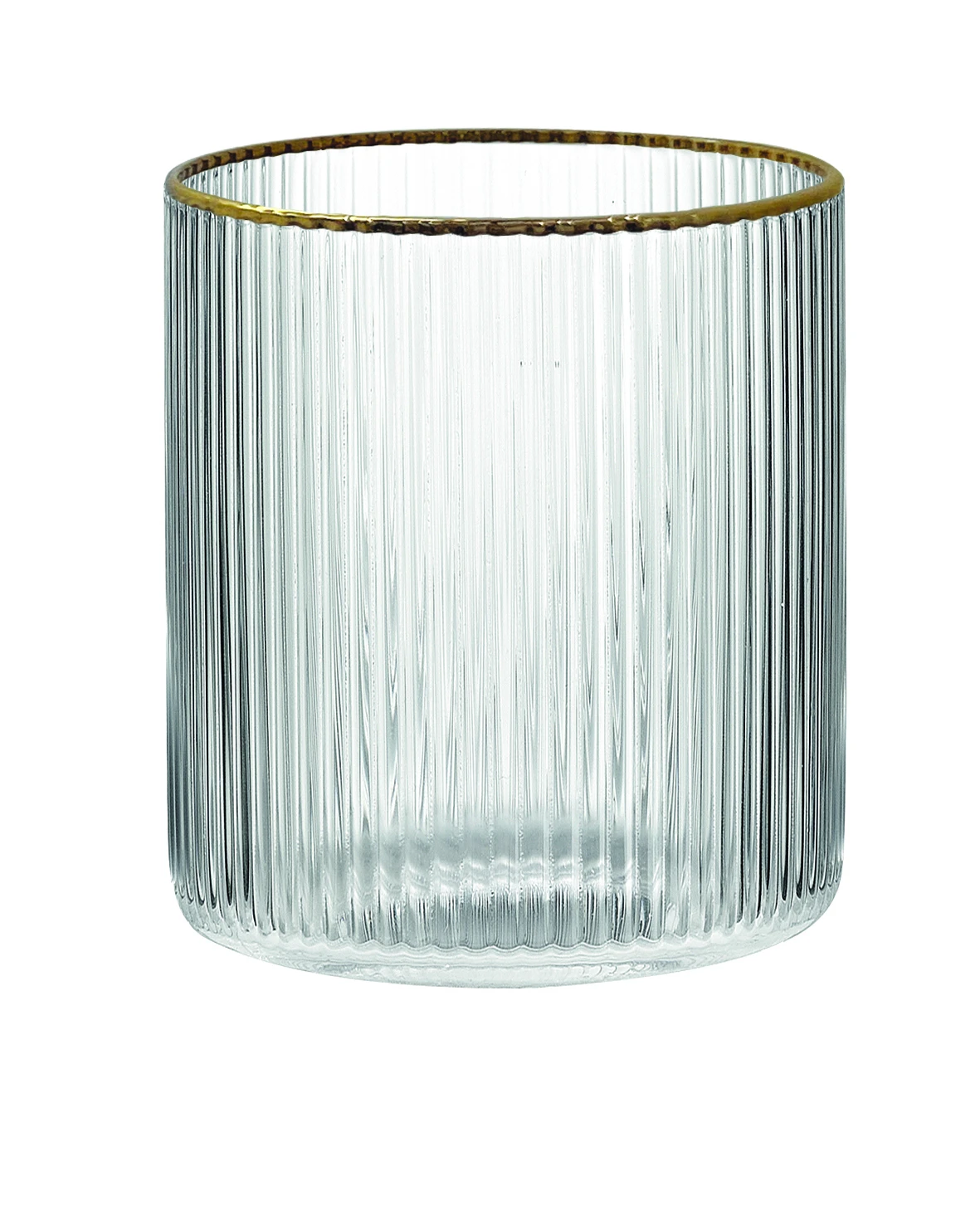 Set Of 2 Water Glasses 320 Ml In Color Box With Rim Gold