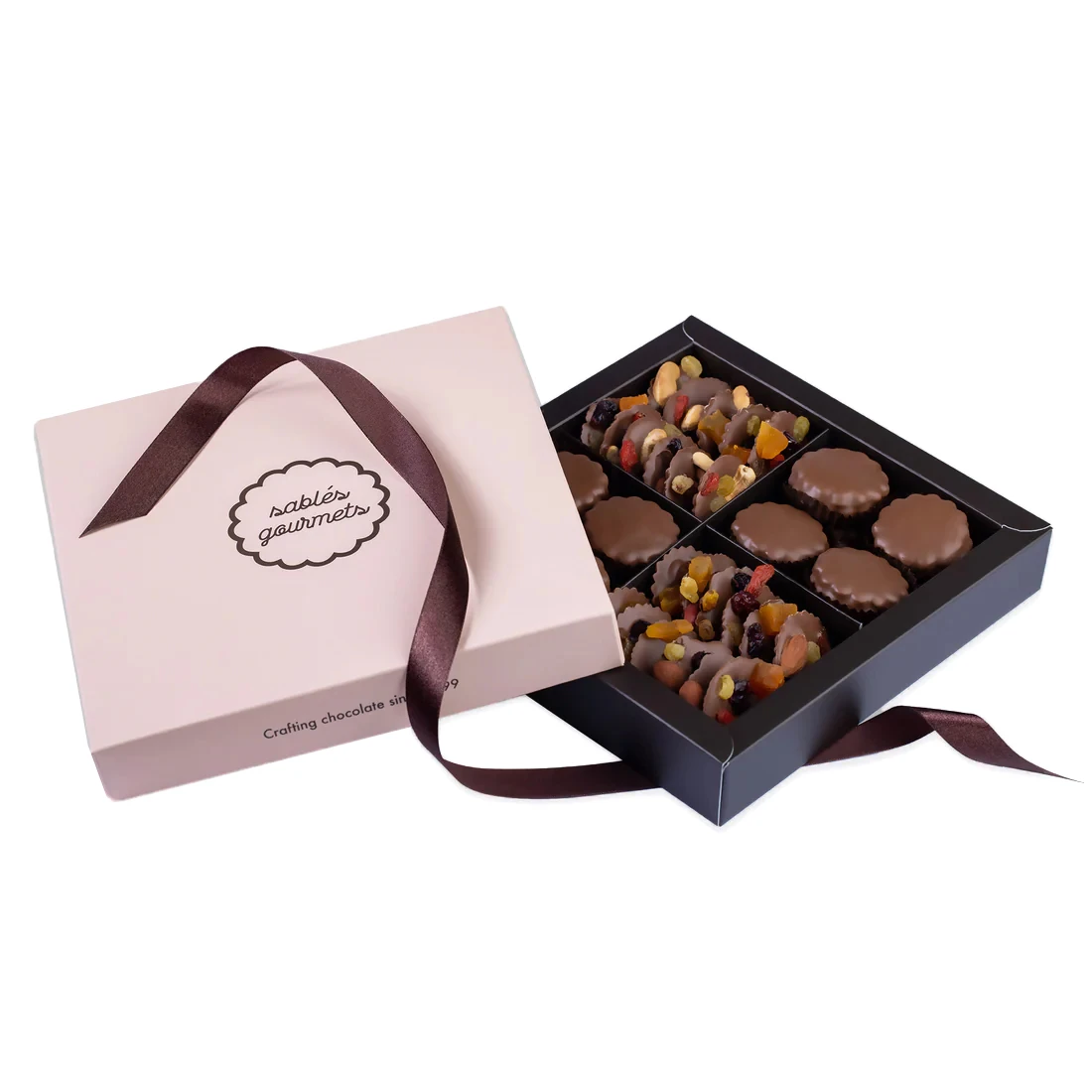 Milk Chocolate Sablés Mendiants - Assortment Boxes