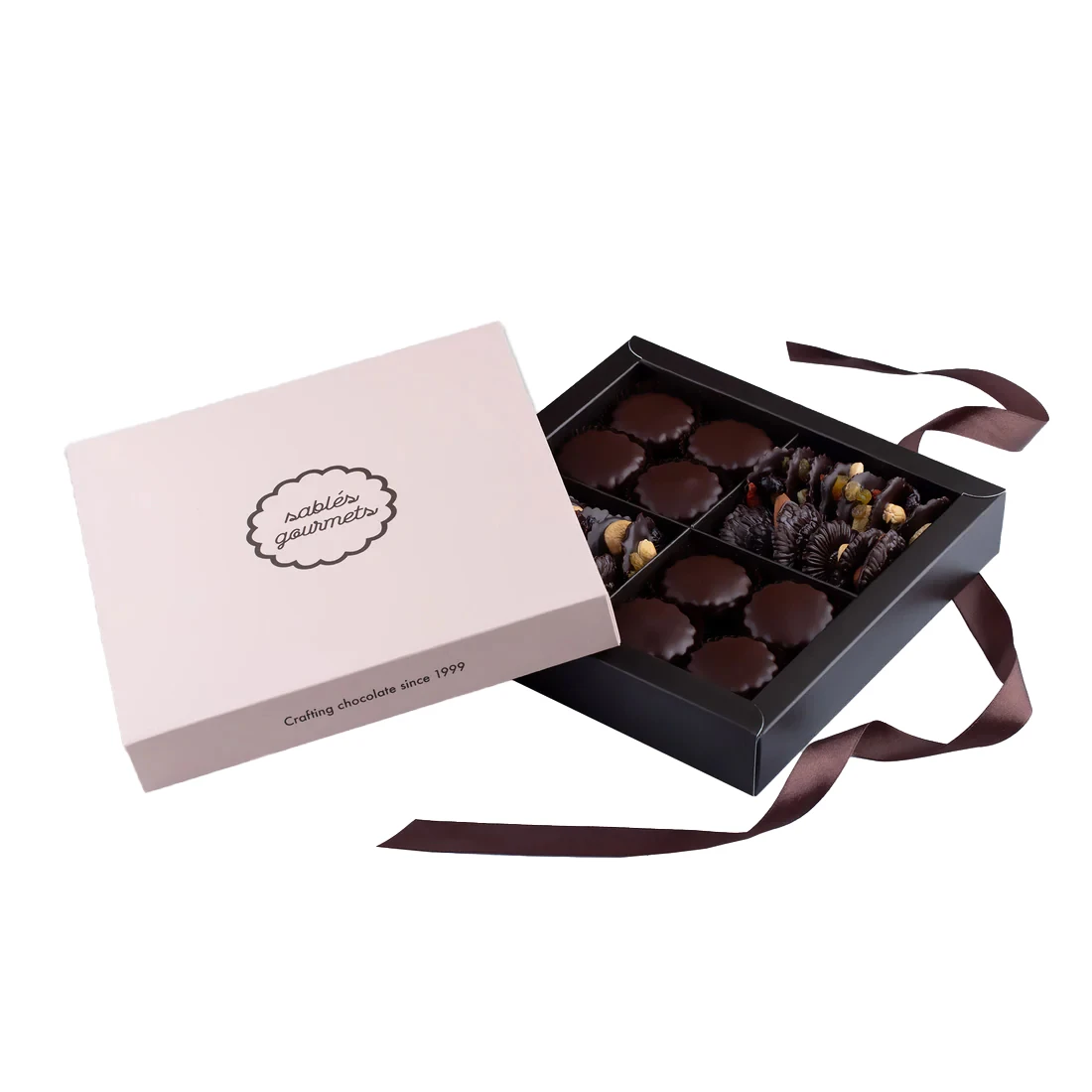 Dark Chocolate Sablés Mendiants - Assortment Boxes