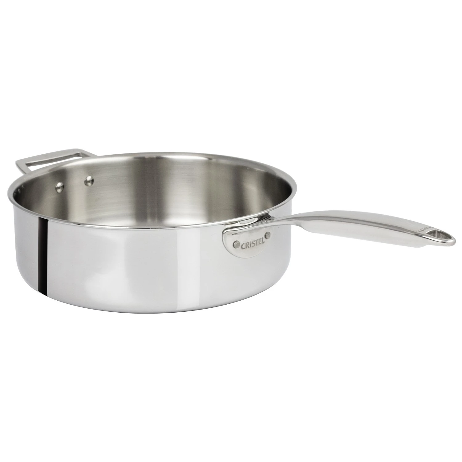 Castel Pro 5-Ply 24Cm Stainless Steel Sauté Pan With Fixed Handle, Without Lid