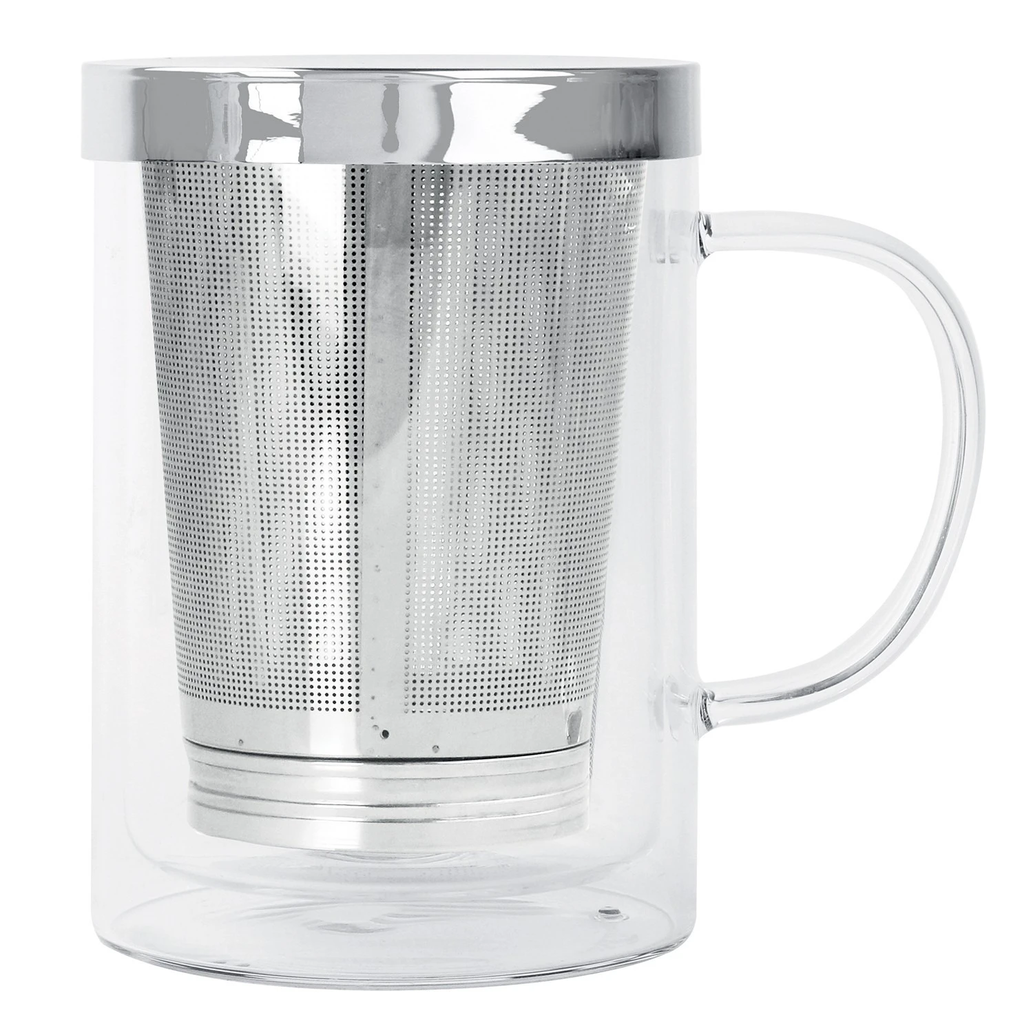 Double-Walled 0.4L Verbena Tea Cup With Infuser - Screw-On Filter
