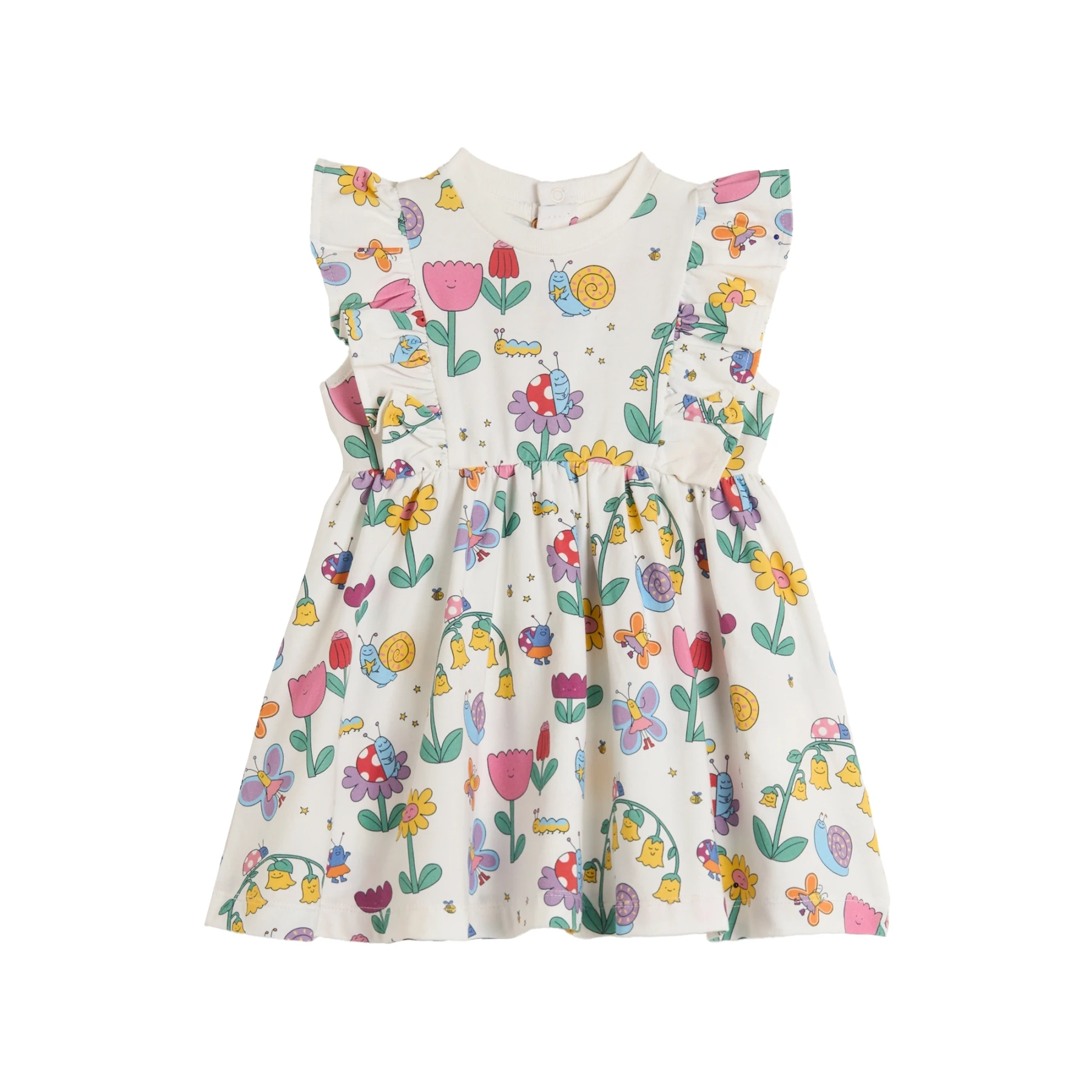 Baby Girl Flowers Print Sleeveless Dress