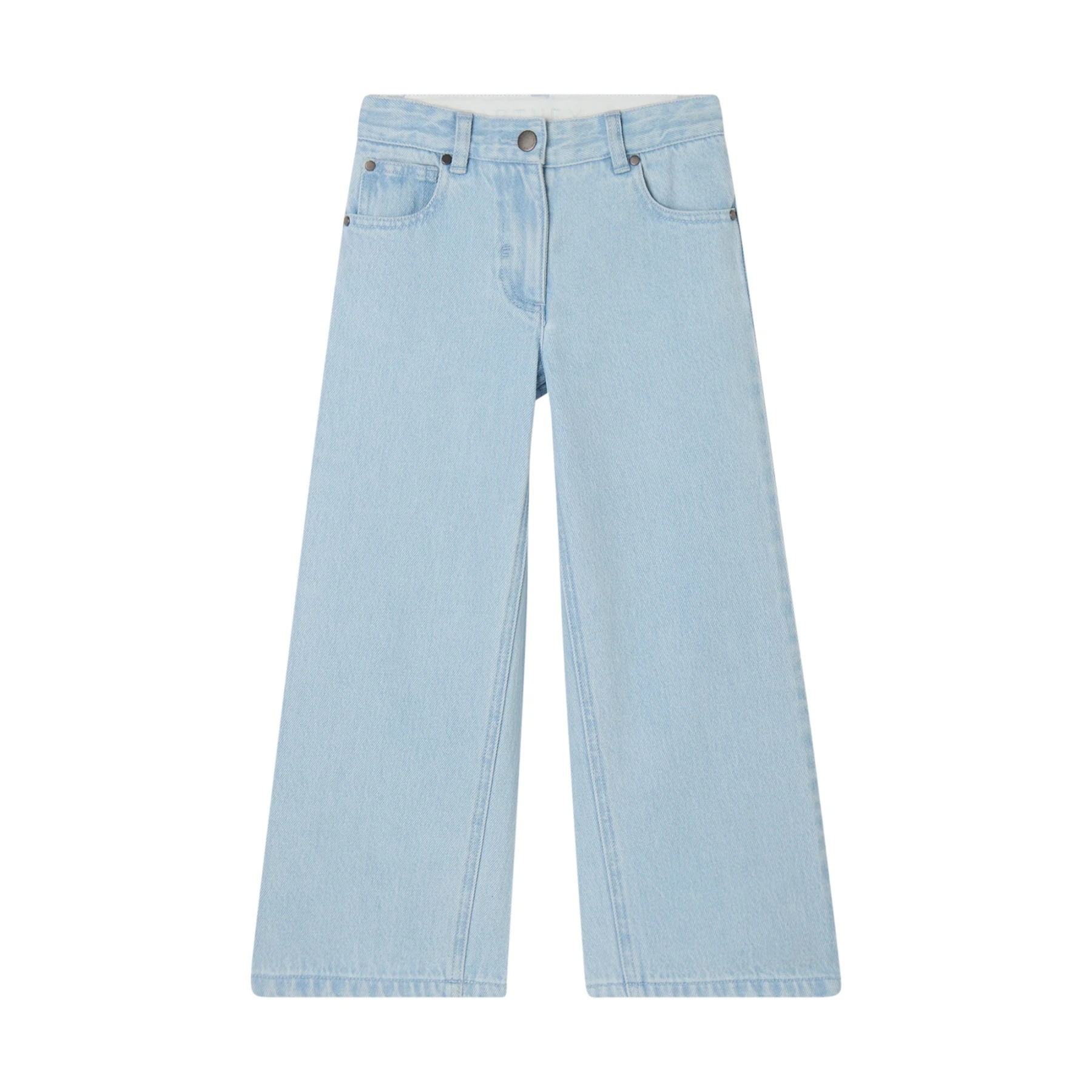 Kids Girls Light Wash Denim Jeans with Floral "S" Back Pocket Embroidery