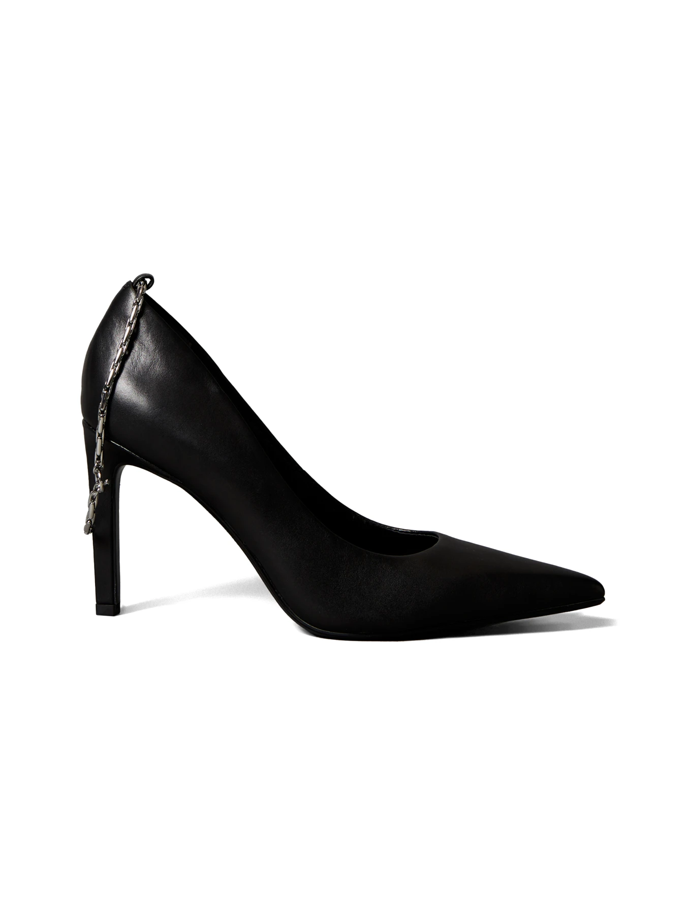 Leather Cushioned Chain Stiletto Pump