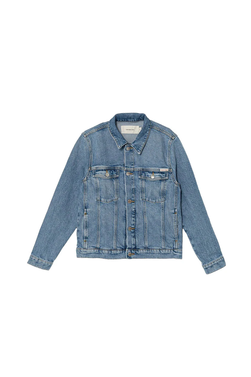 Kids Neutral Long Sleeve Denim Jacket with Pockets