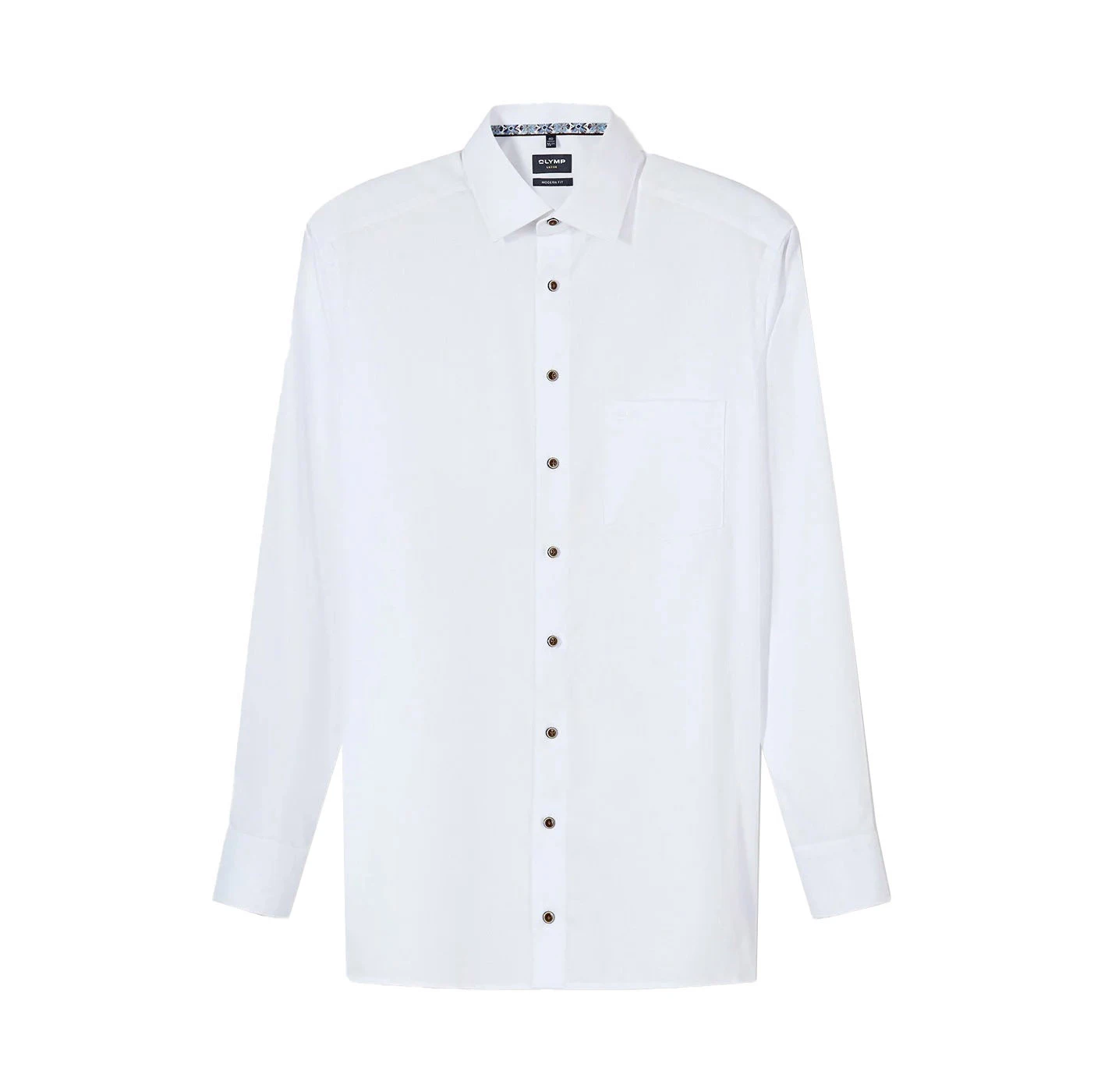 Solid Modern Fit Long Sleeve Business Shirt