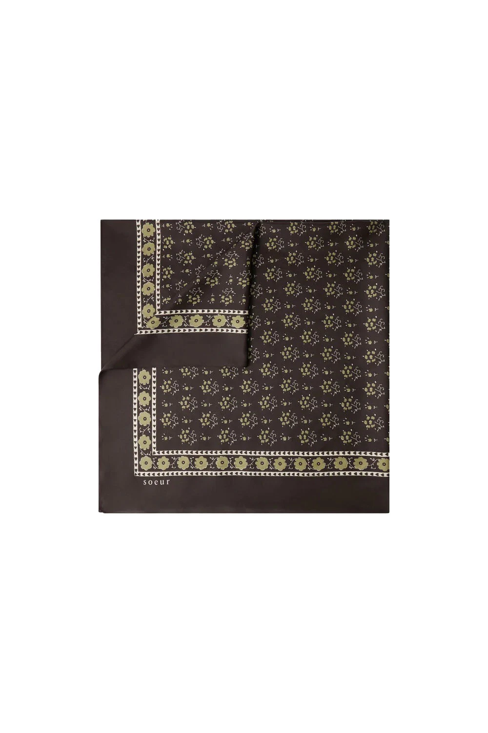 Square Floral Silk Scarf