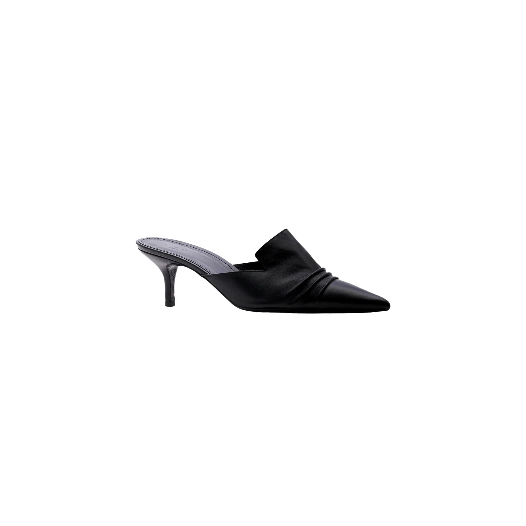 Pleated Heeled Mule