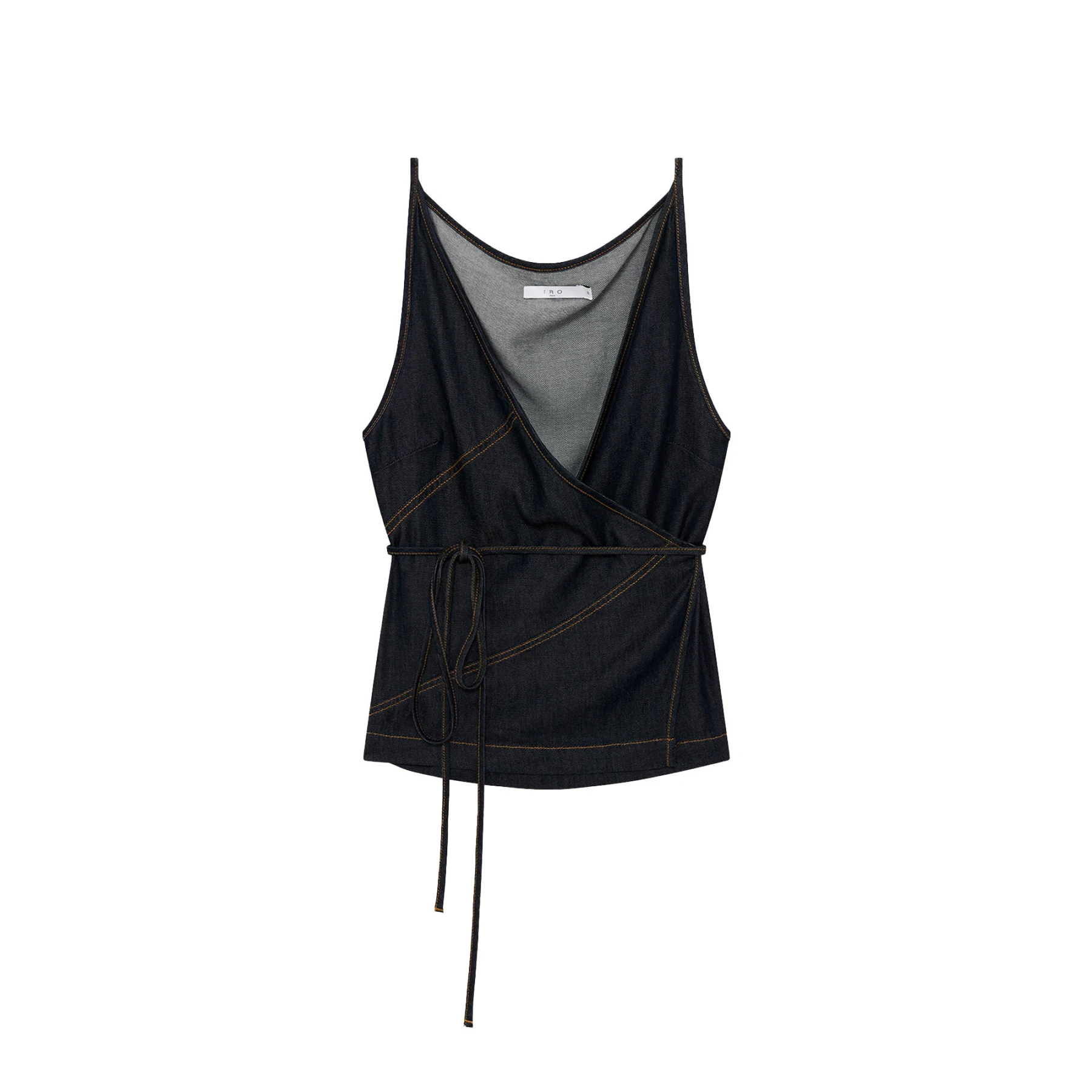 Satin Denim Wallet Top