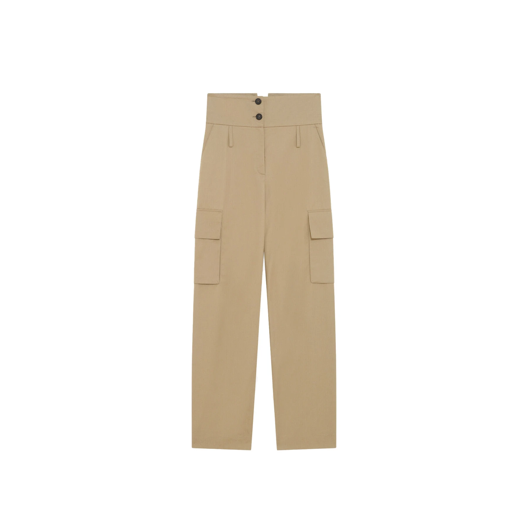 Straight-Leg Trousers With Flap Belt