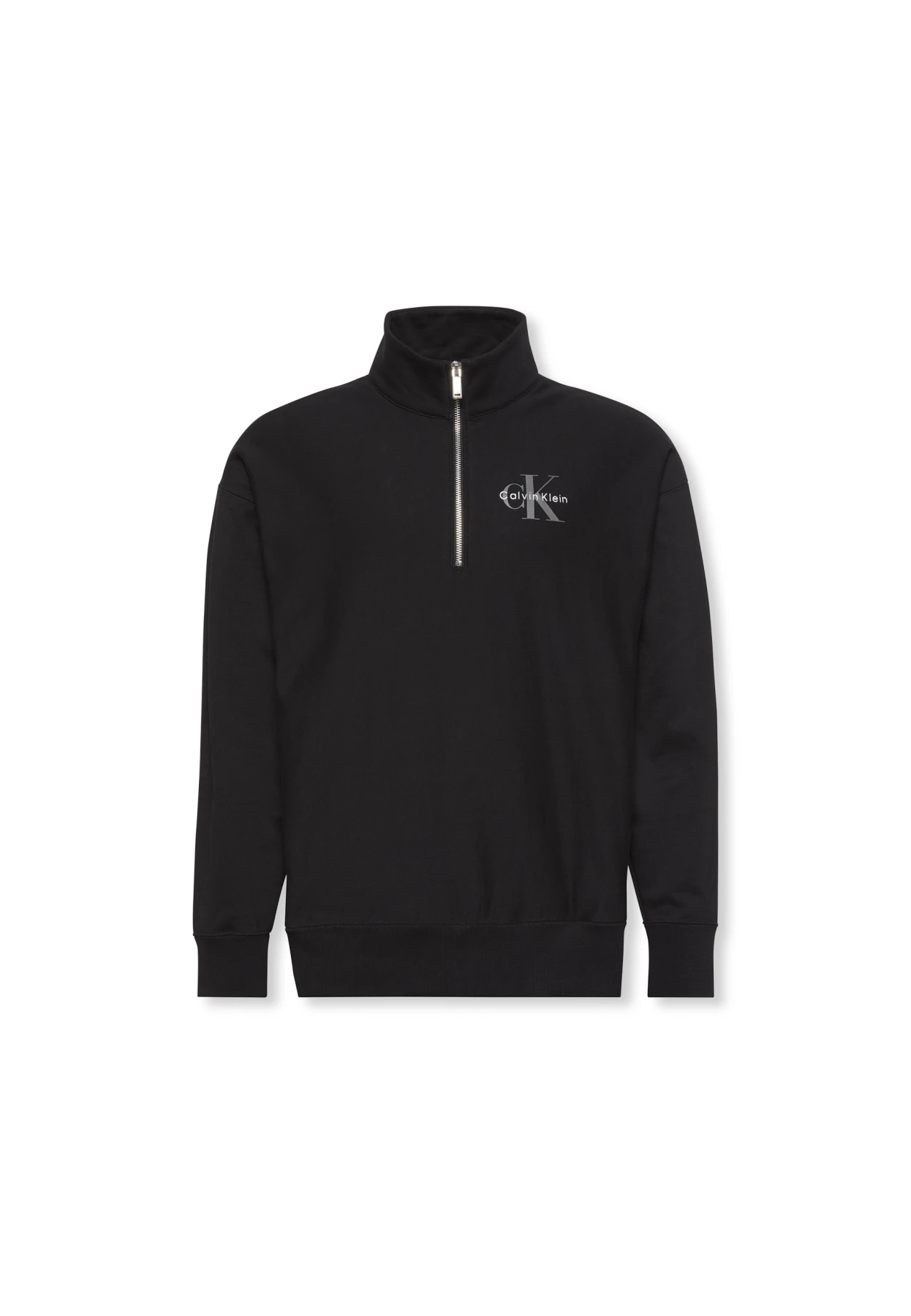 Cotton Regular Fit Half Zipper Stand Collar Sweatshirt