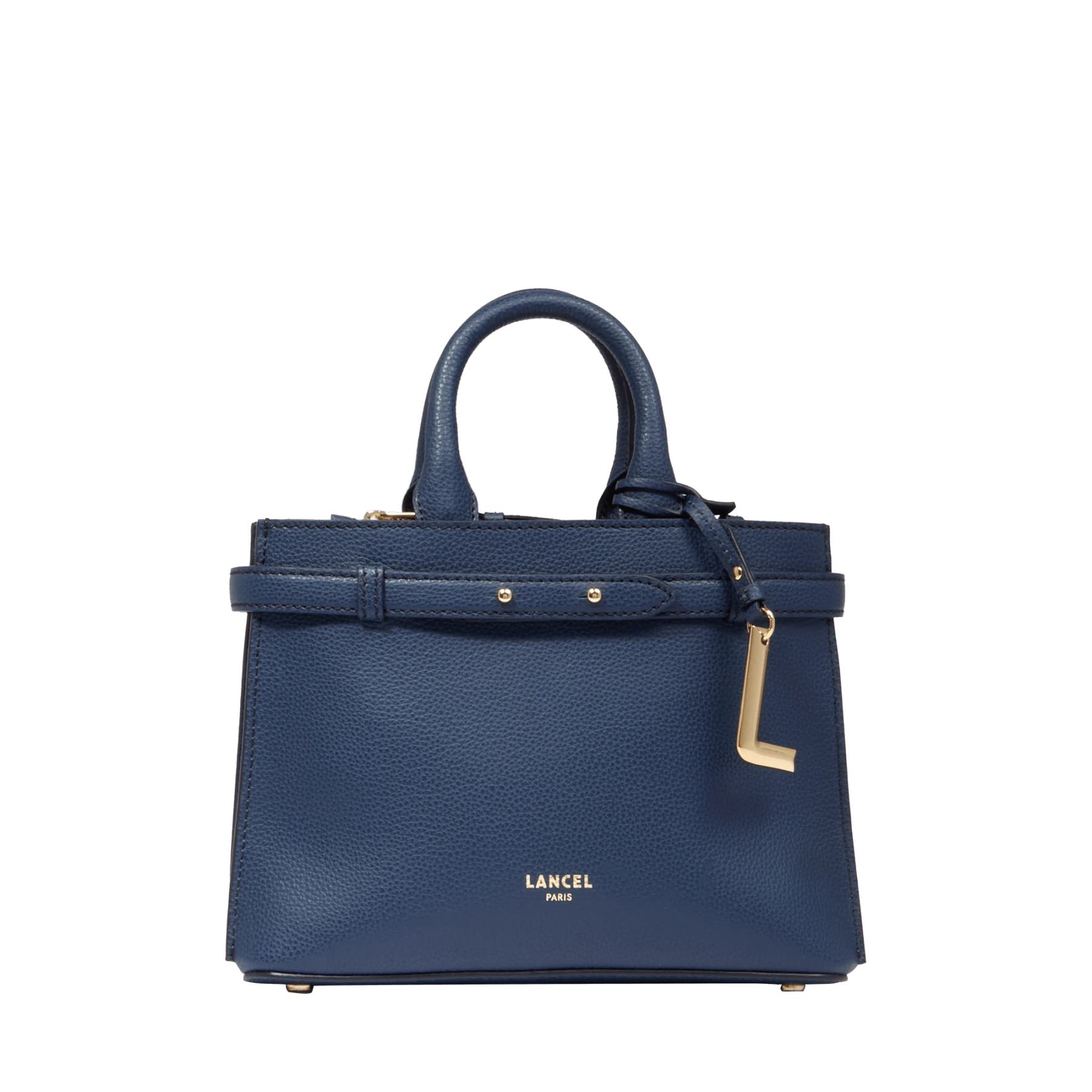 Marine Mini Grained Leather Tote Bag Image