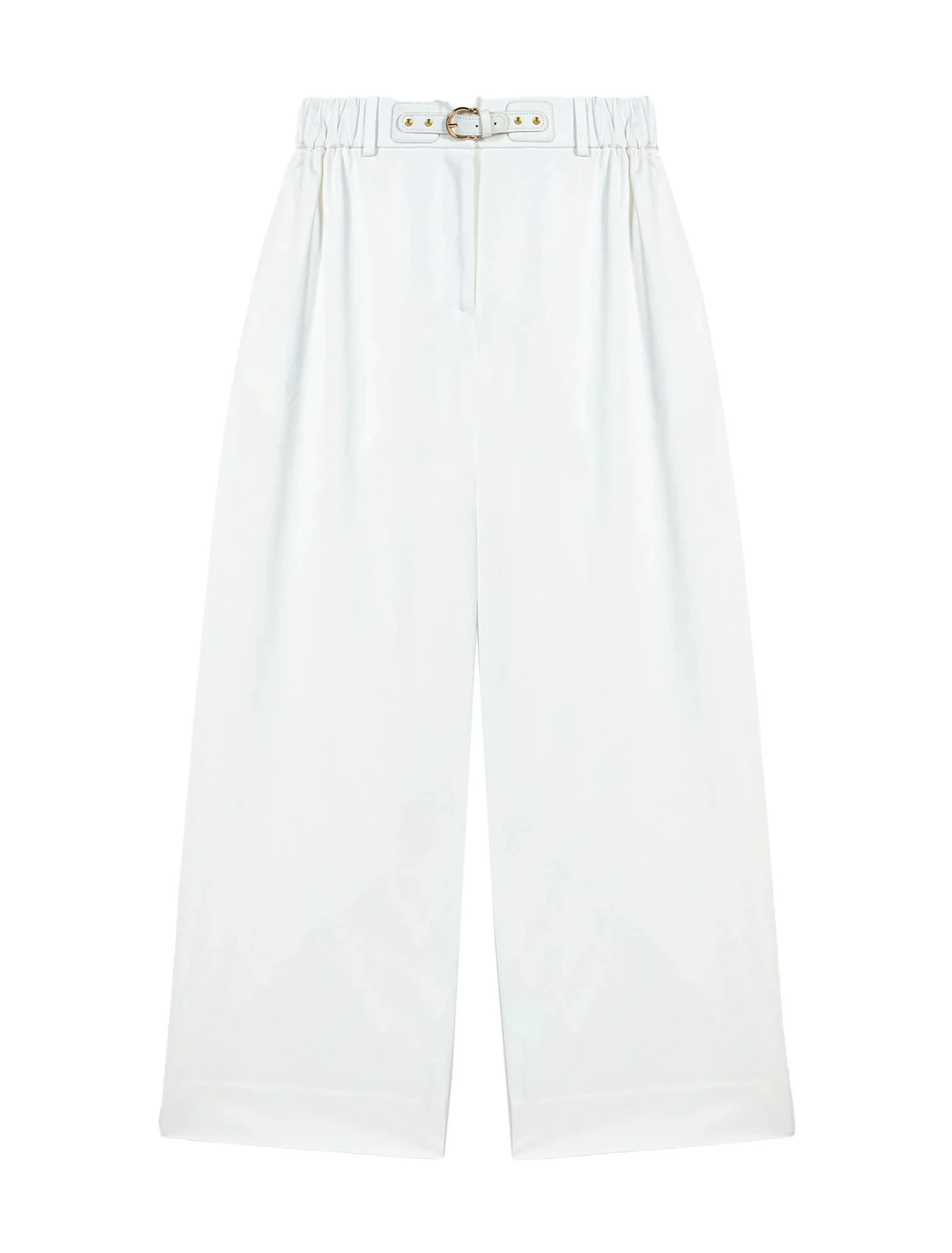 Wide-Leg Cotton Trousers