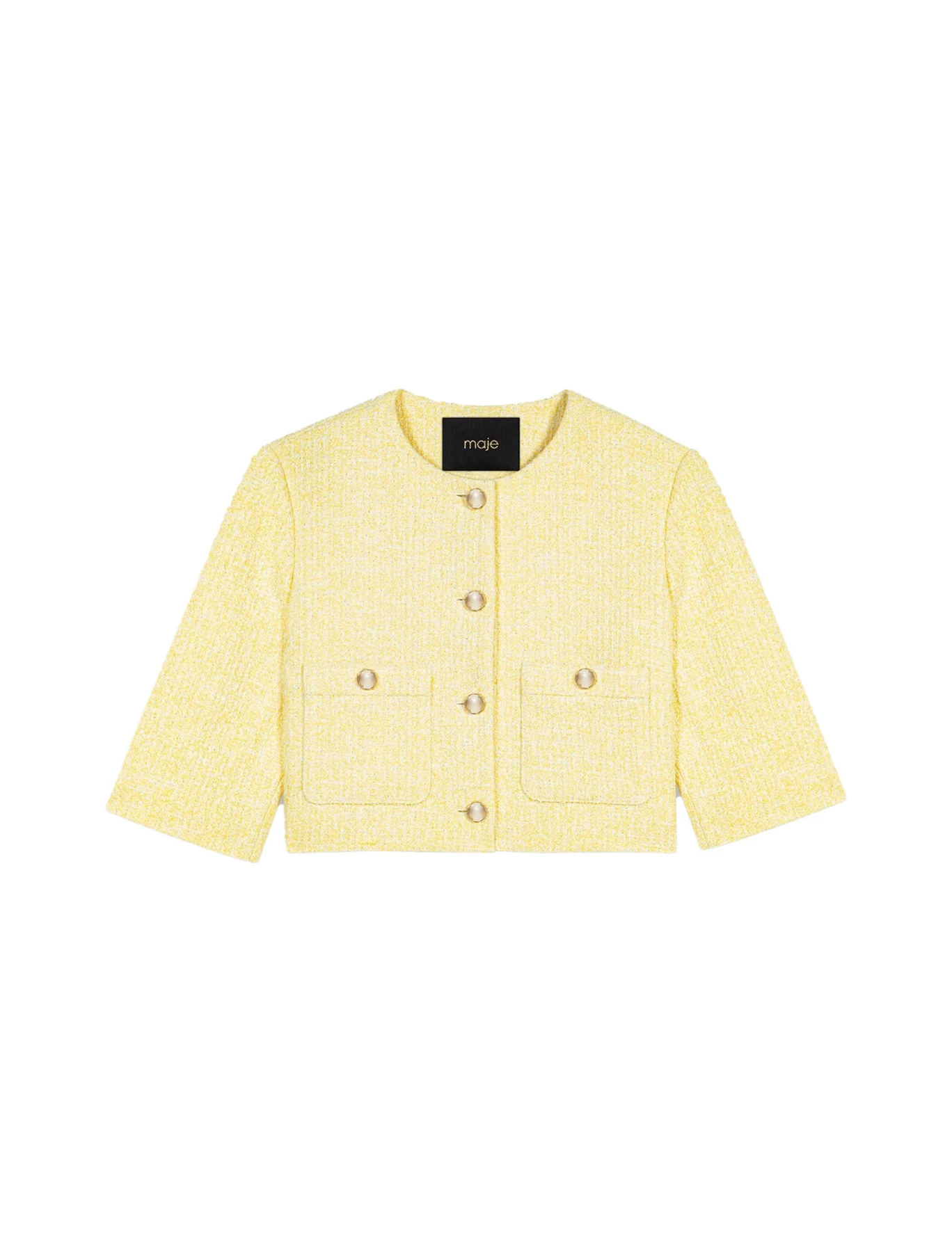 Short-Sleeved Tweed Jacket