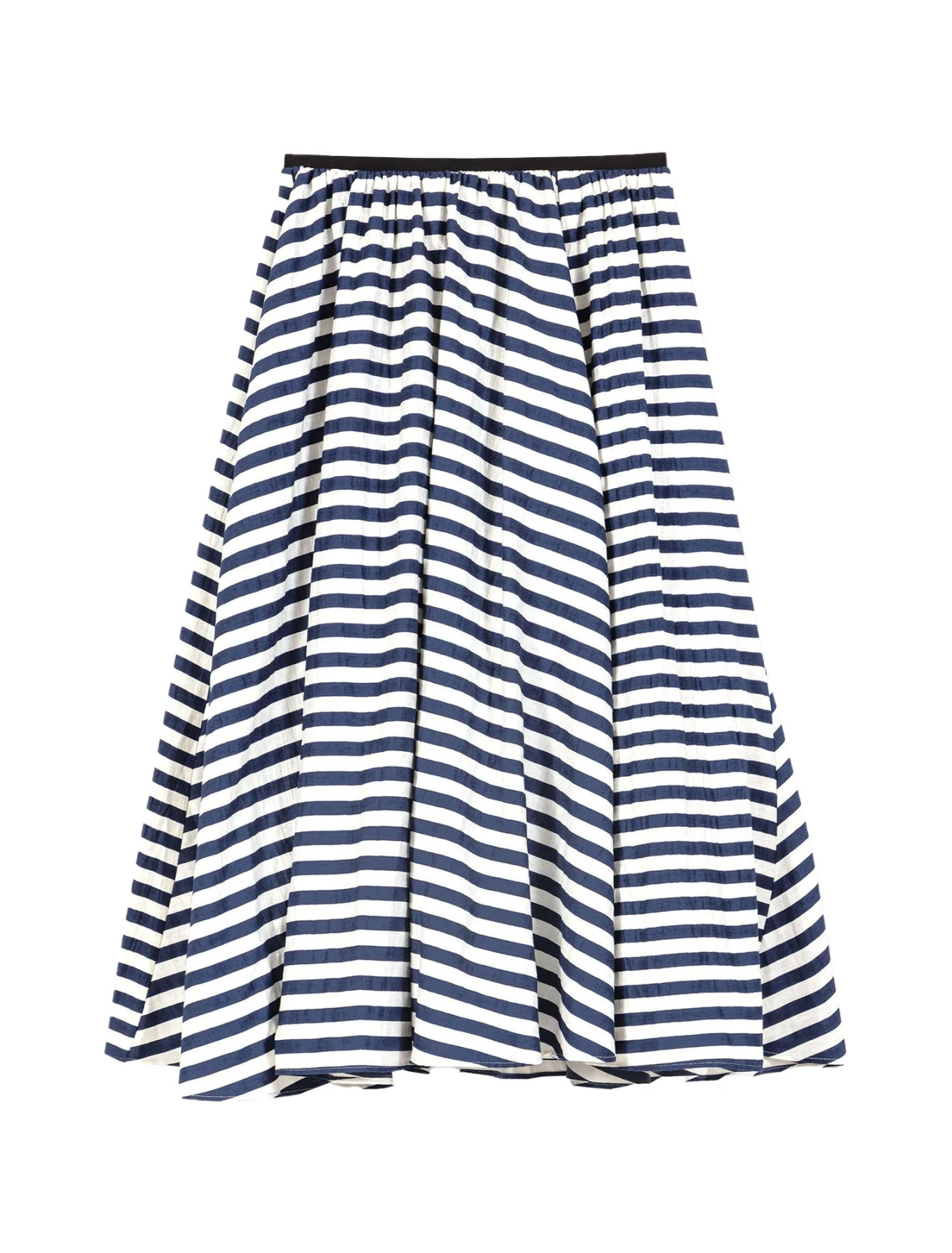 Linen-Blend Midi Skirt