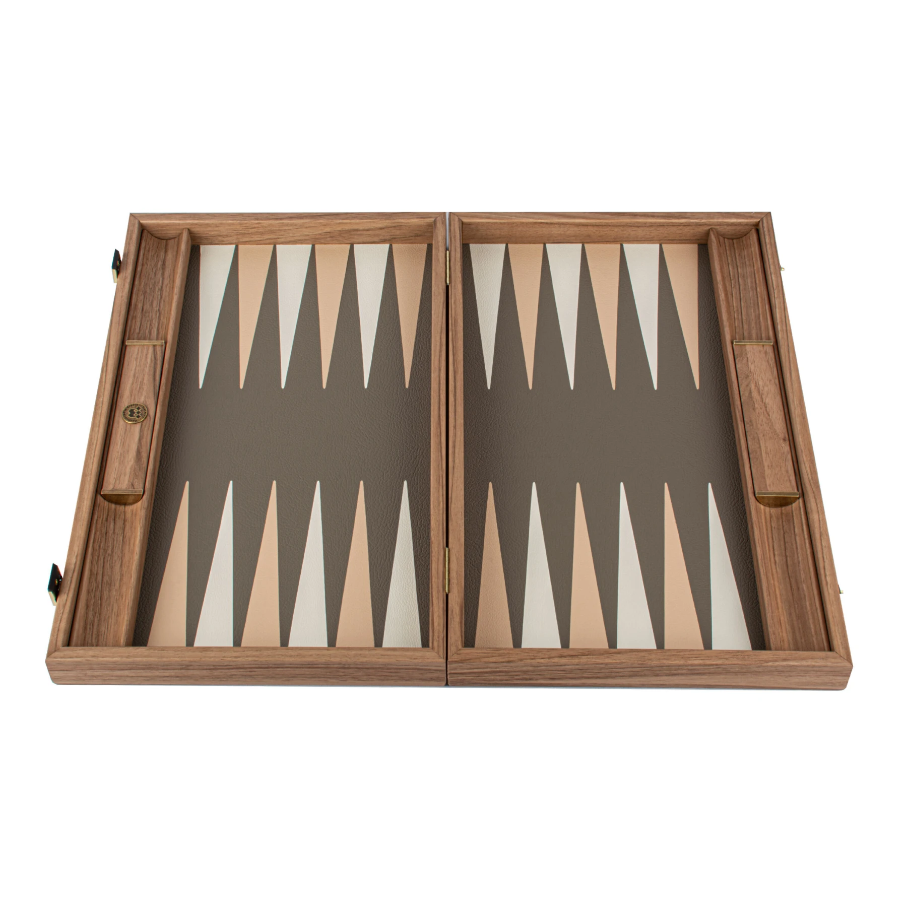 Crocodile Tote in Grey Beige Inlaid Leatherette Backgammon with Side racks 48x30cm