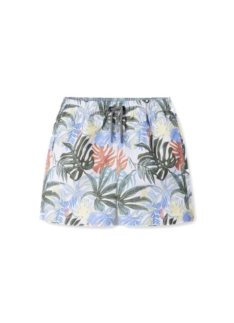 Kids Boys Tropical Leaf Print Swim Shorts
