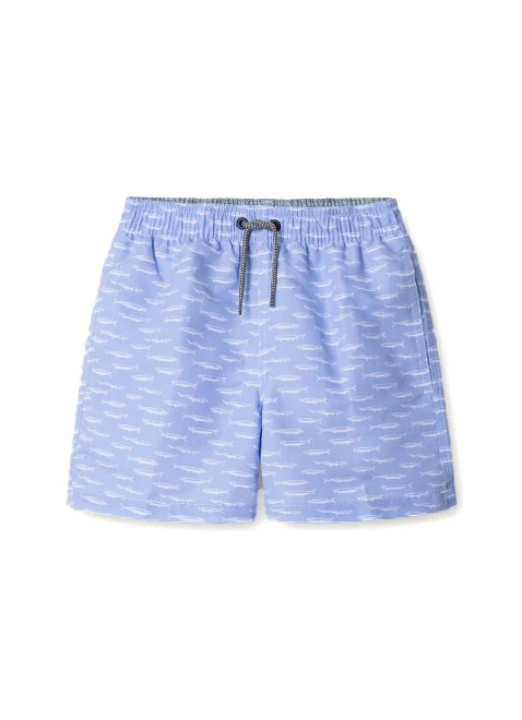 Kids Boys Sardines Fish Prints Swim Shorts