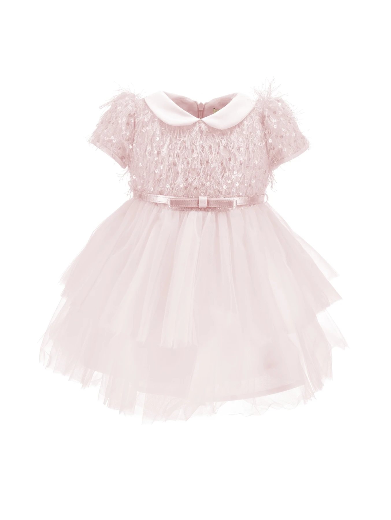 Baby Girl Pink Sequin & Feather Party Dress