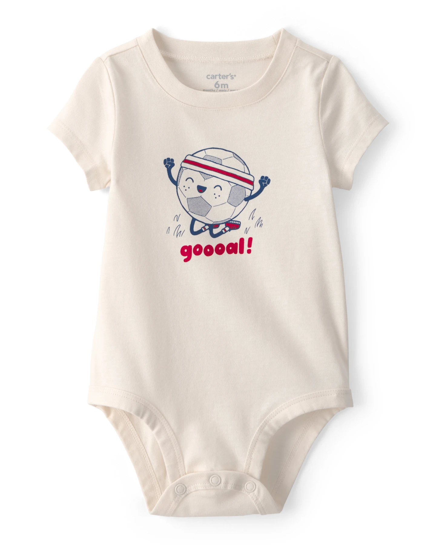 Baby Boy Soccer Ball Graphic Bodysuit - Ivory