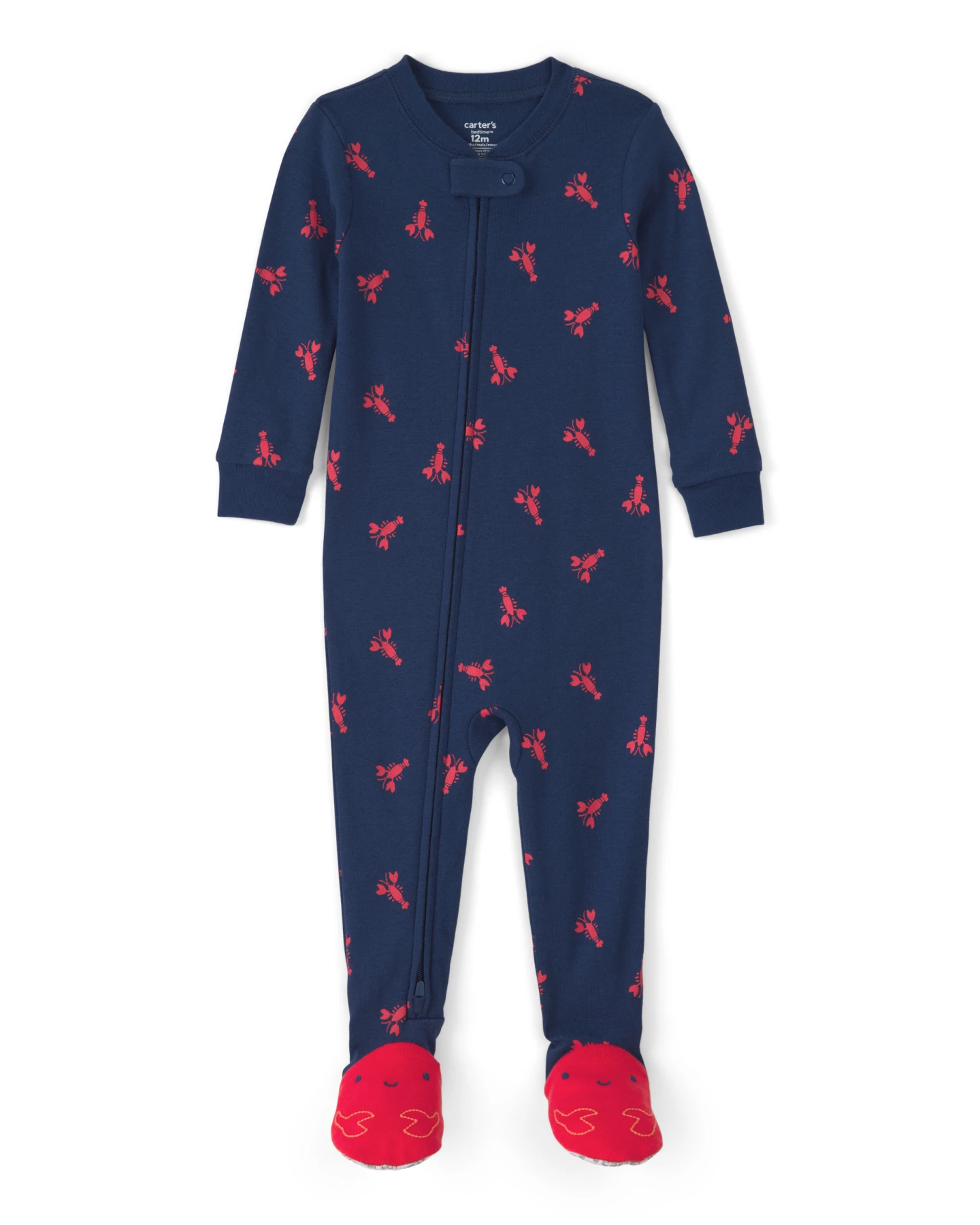 Baby Boy Lobster 100% Cotton Snug Fit 1-Piece Pyjama Set - Blue