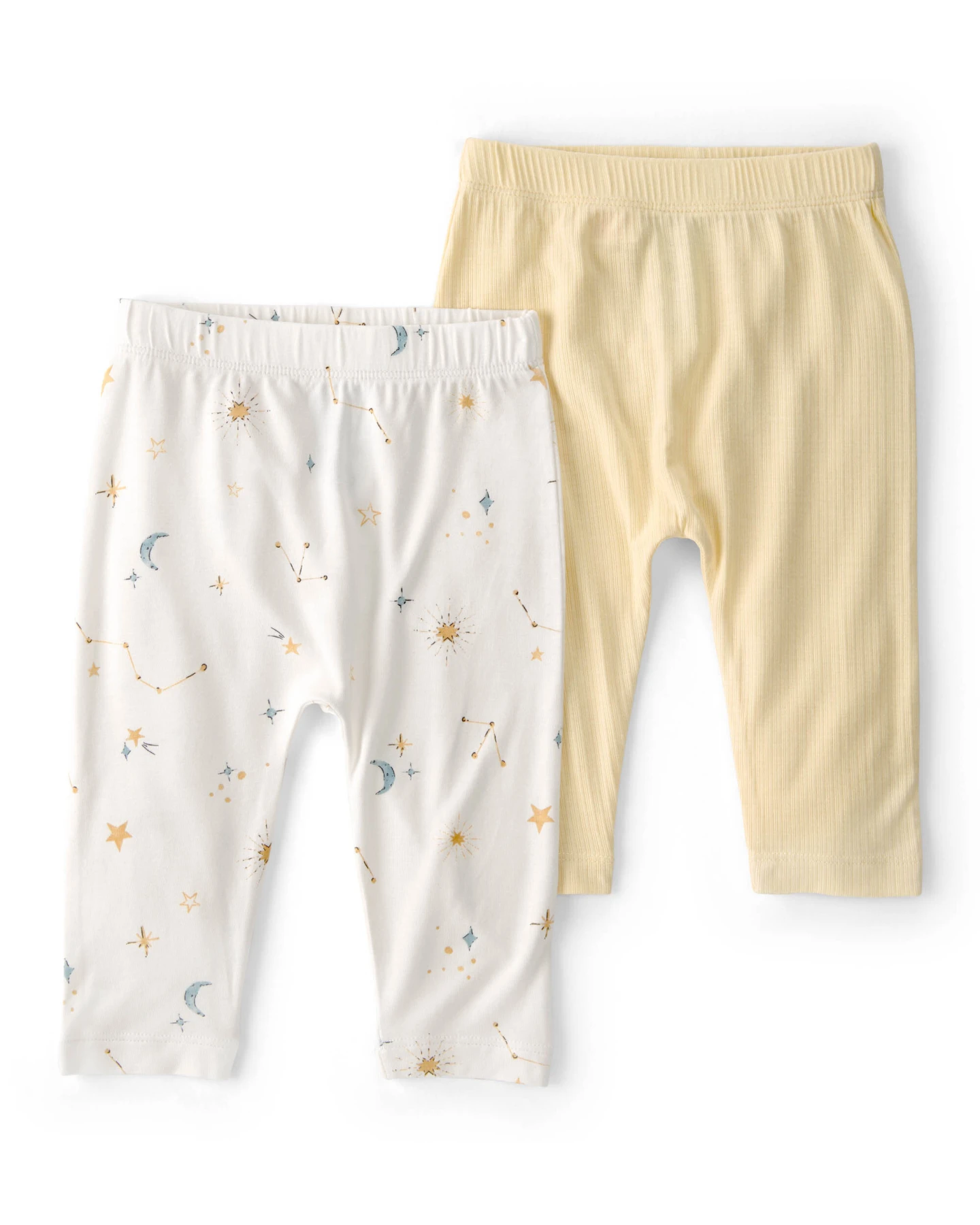 Baby Neutral 2-Pack Constellation PurelySoft Pants - White/Yellow