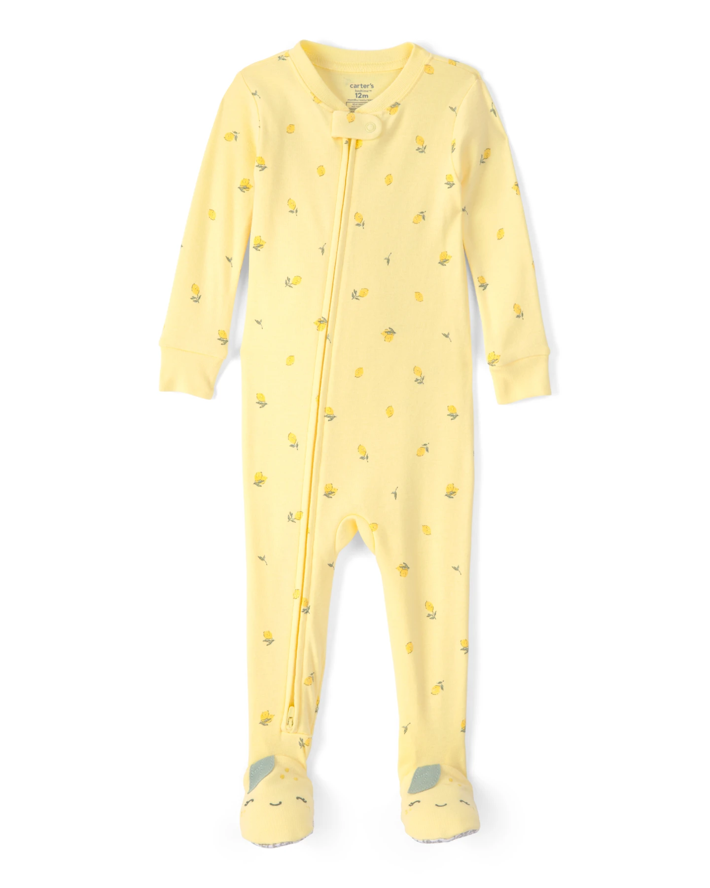 Baby Girl Lemon 100% Cotton Snug Fit 1-Piece Pyjama Set - Yellow