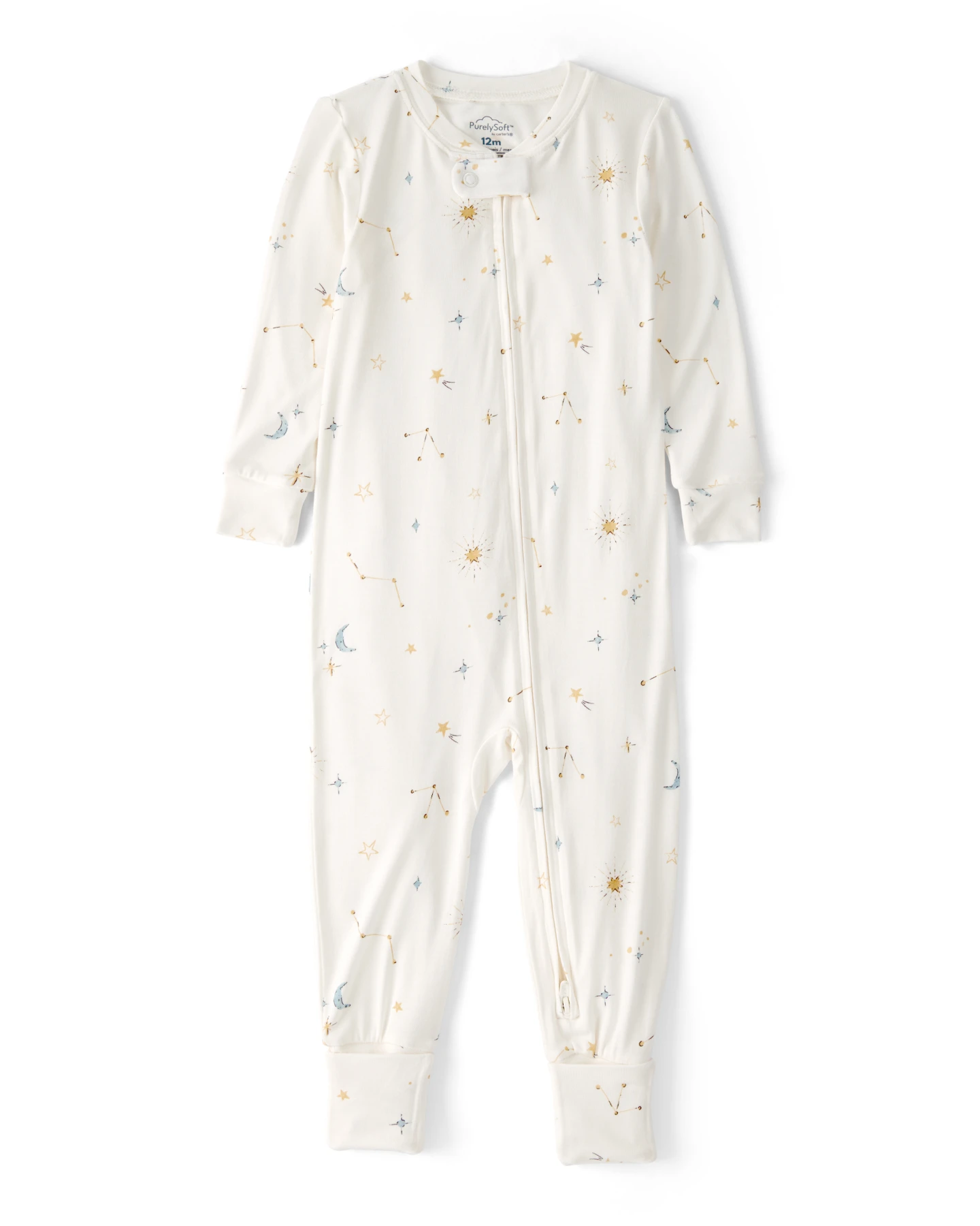 Baby Neutral Constellation PurelySoft 2-Way Zip 1-Piece Pyjama - Cream
