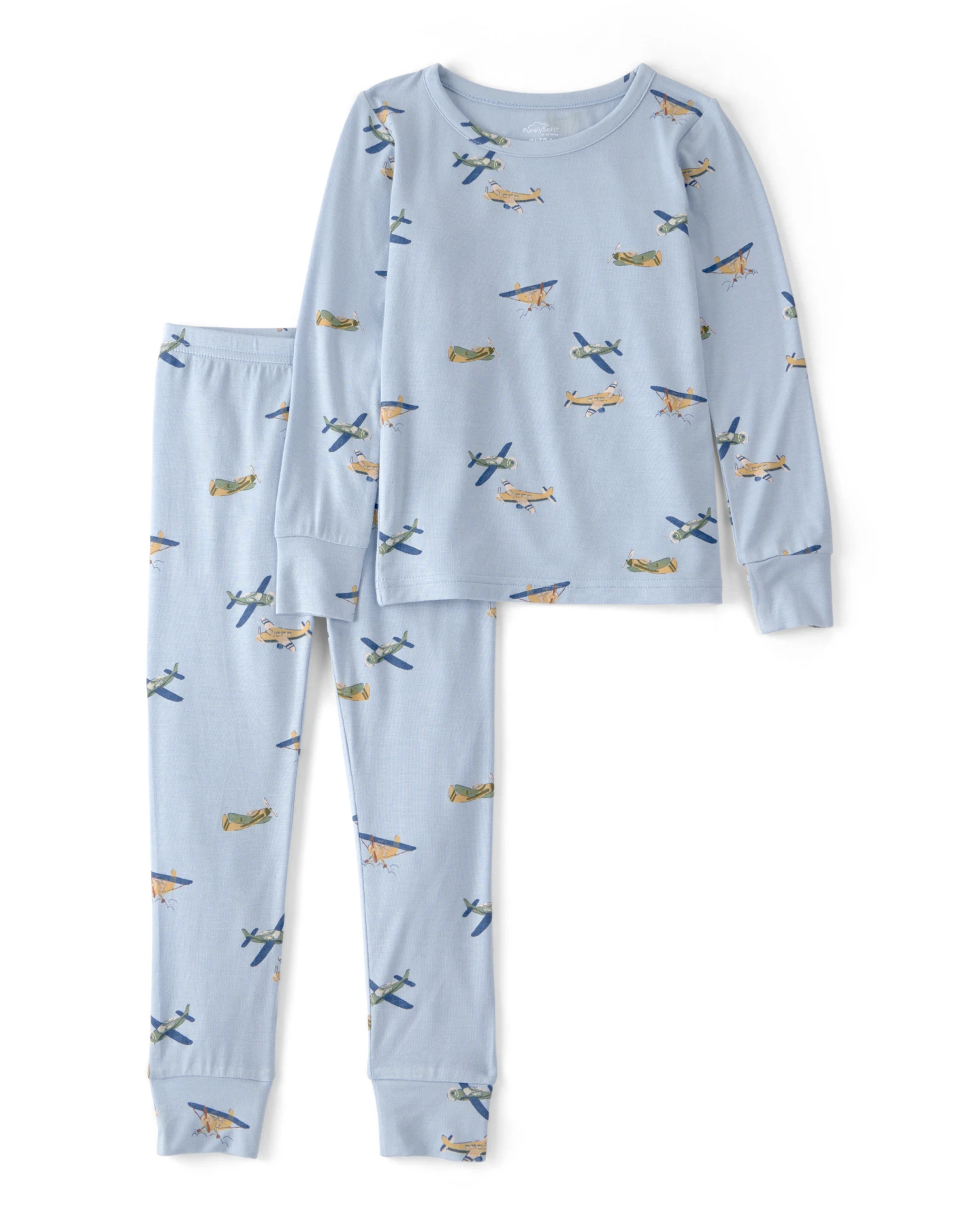 Kids Boys Plane PurelySoft 2-Piece Pyjama Set - Blue