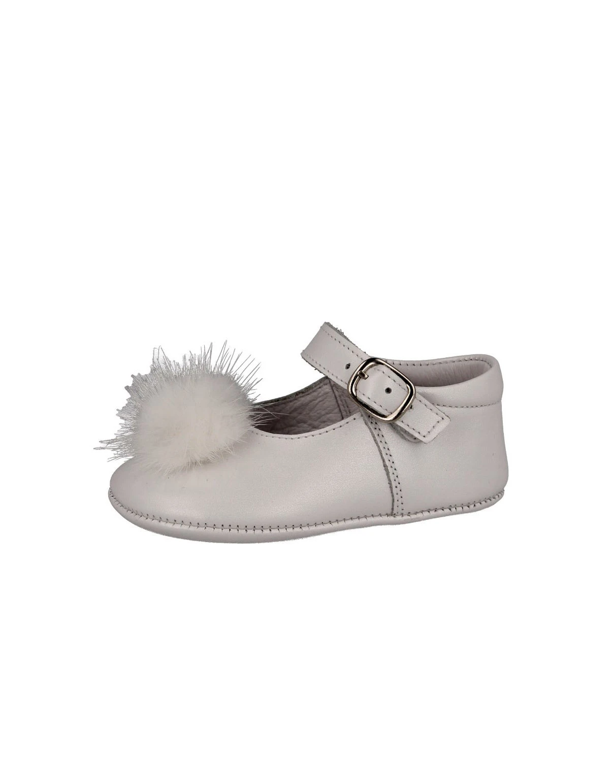 Baby Girl Classic Ballet Flats with Faux Fur Accent