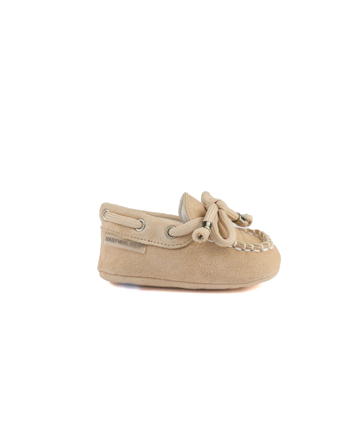 Baby Boy Whipstitch-trim Lace Up Suede Leather Loafers