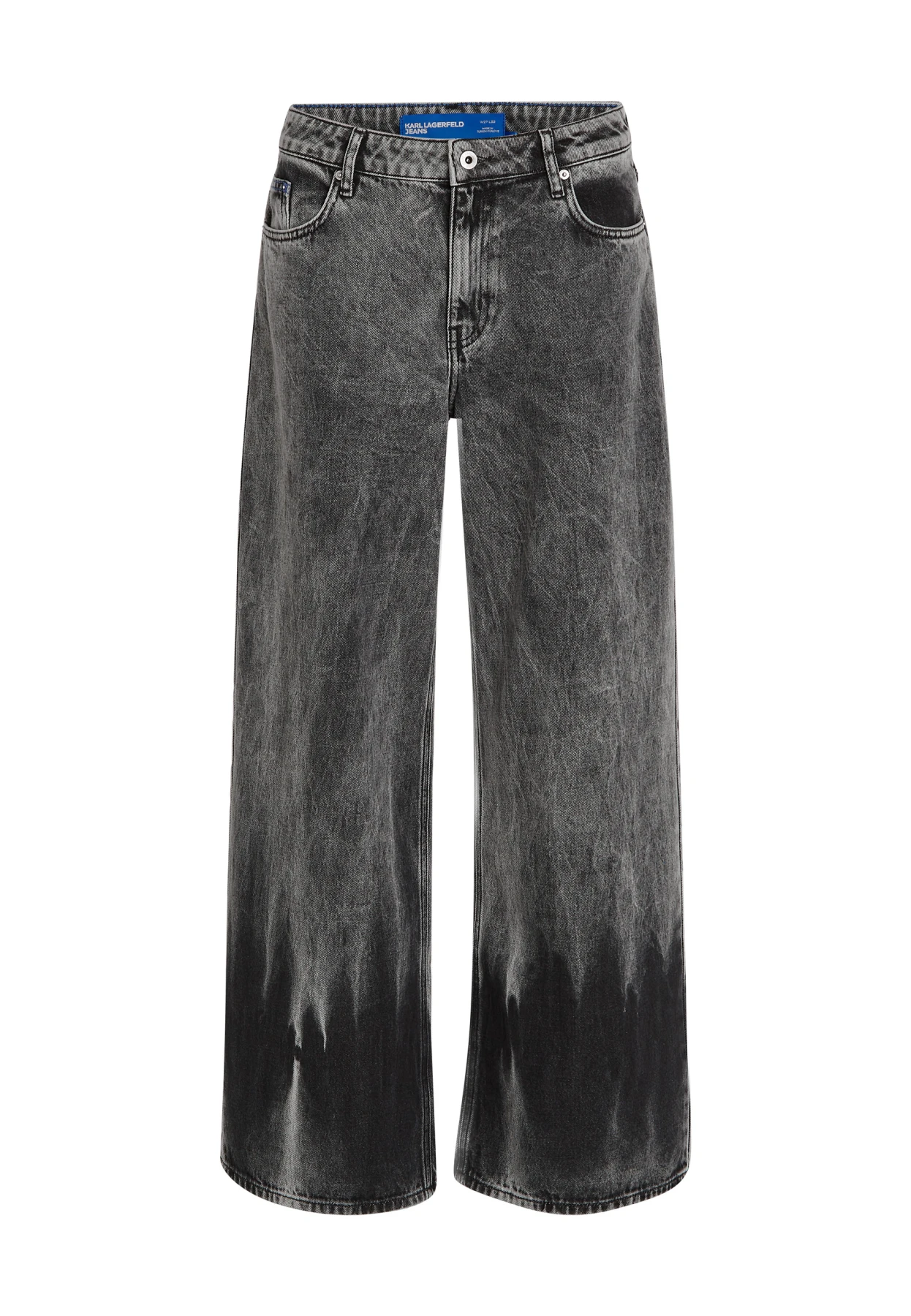 Bleached Low-Rise Wide-Leg Jeans Image