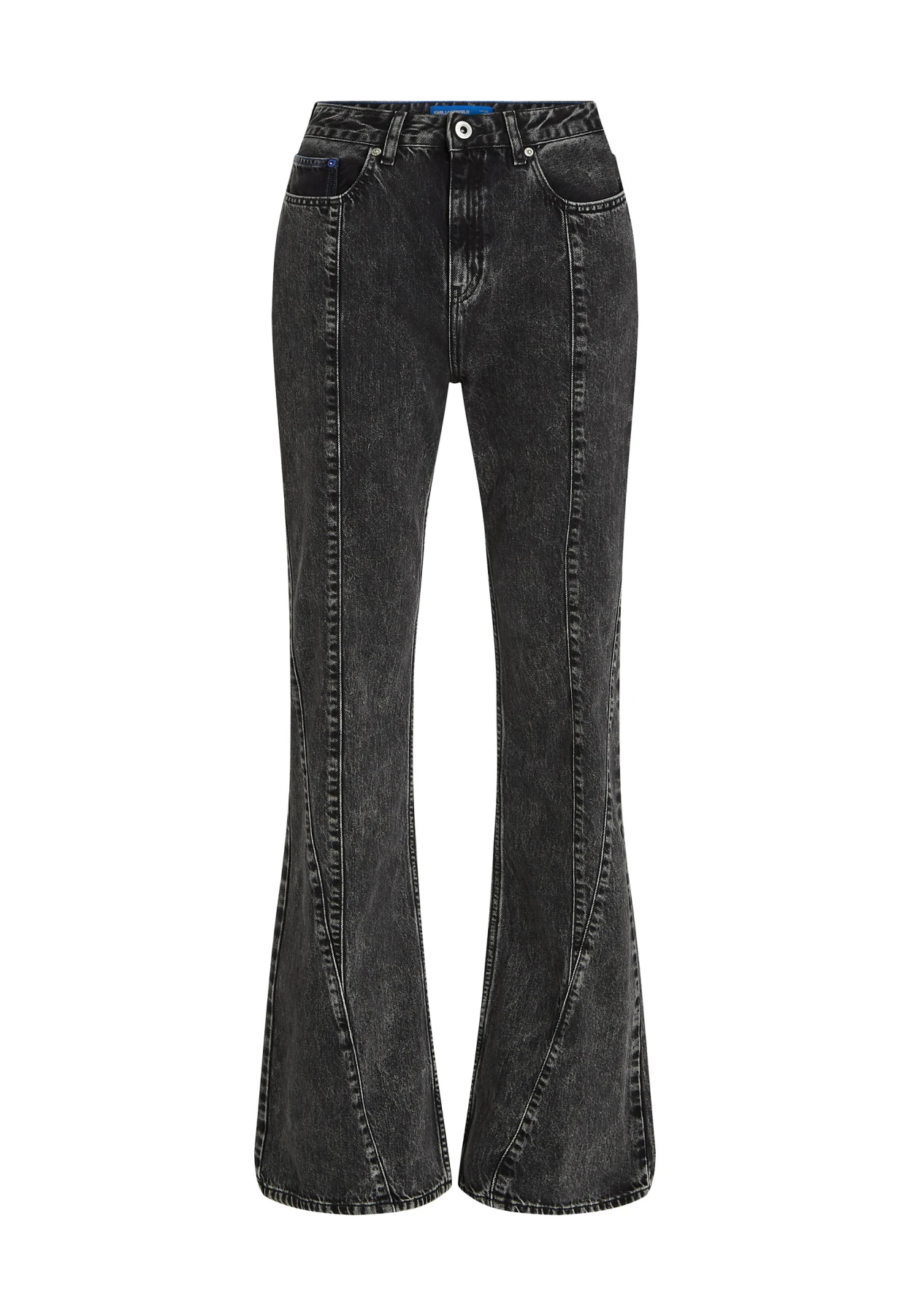 Seamed High-Rise Flared Jeans Image