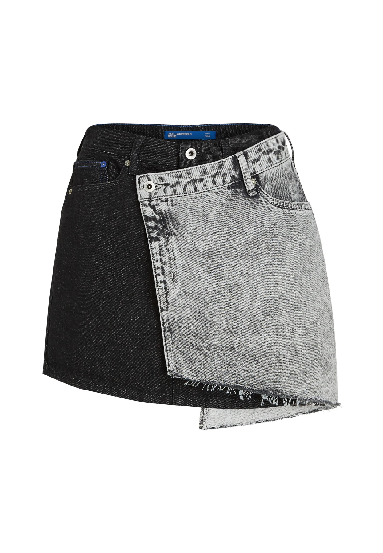 Asymmetric-Design Denim Mini Skirt Image