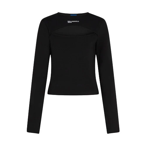 Long-sleeved Top with Cut Out Image