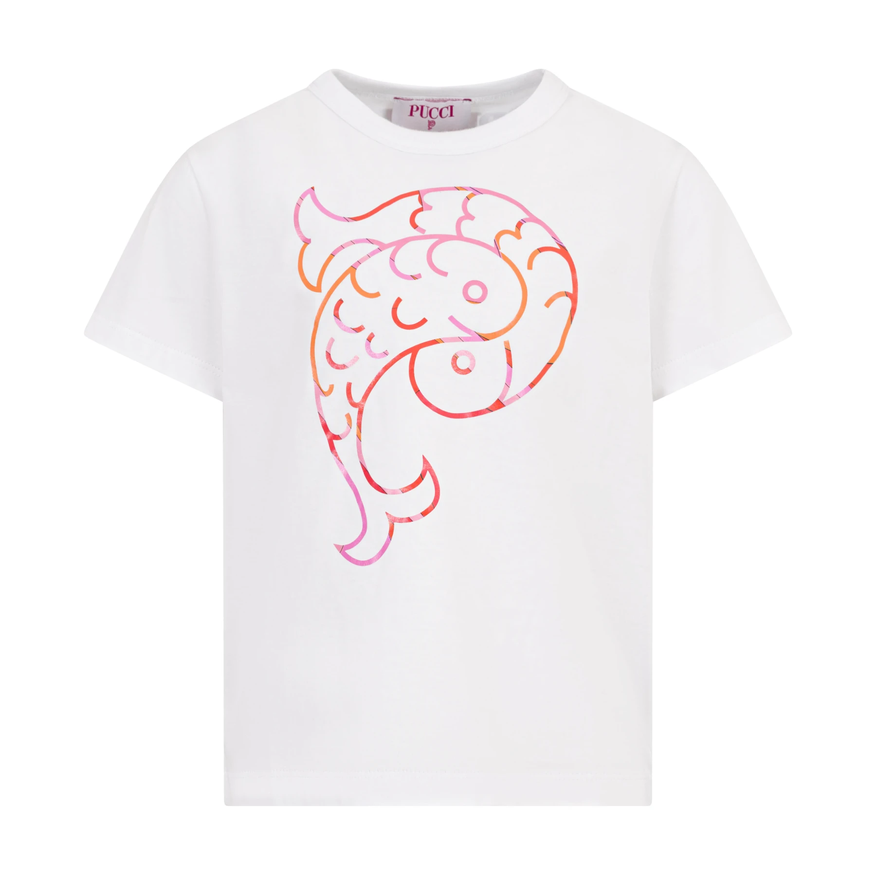 Signature Swirl Fish-Print Cotton Short Sleeve T-Shirt Image