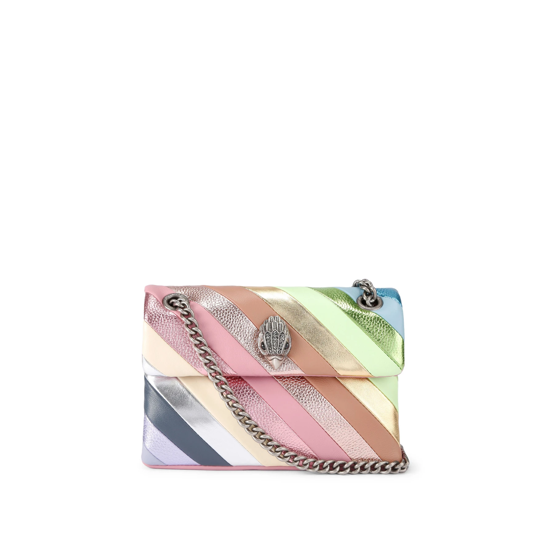 Mini Metallic Rainbow Quilted Leather Kensington Crossbody Bag