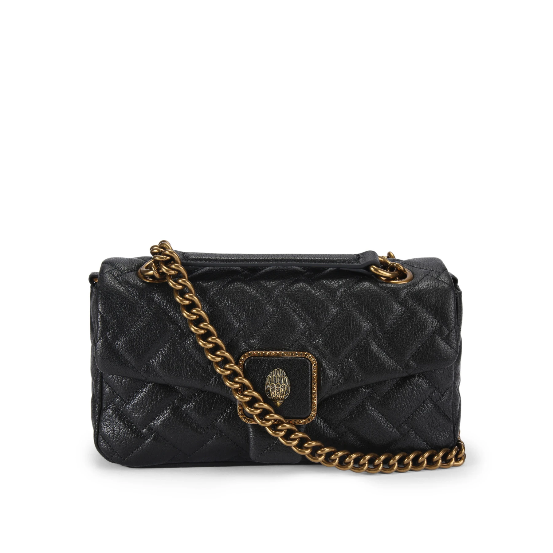 Grained Leather Pimlico Shoulder Bag with Quilting Details