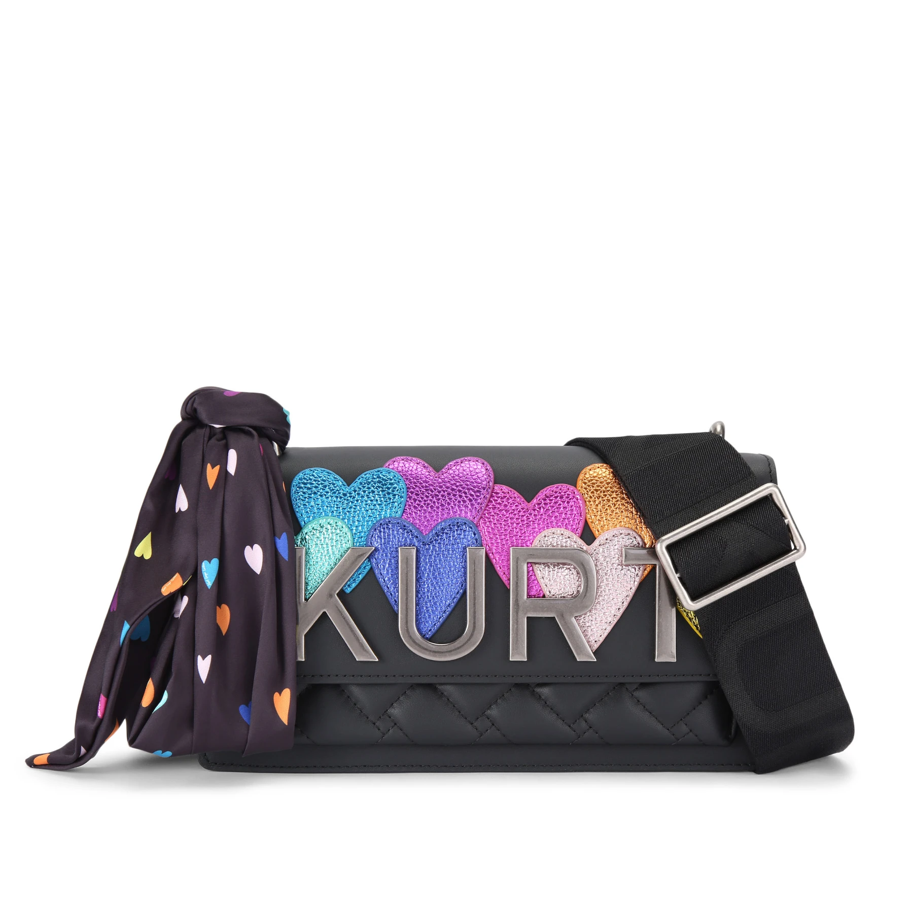 Leather Rainbow Heart "KURT" Crossbody Bag