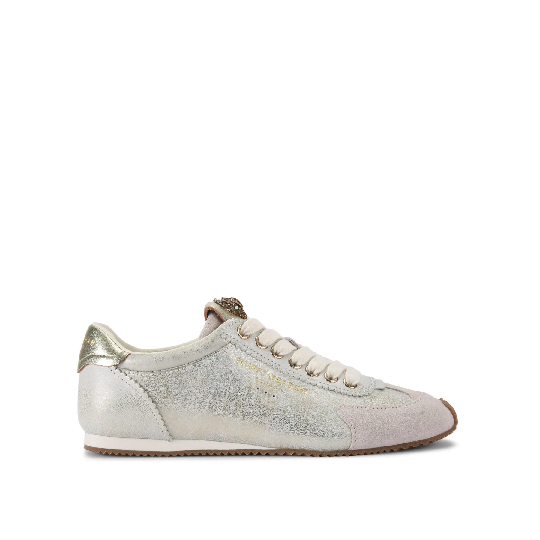 Metallic Leather Suede Eagle Sneakers